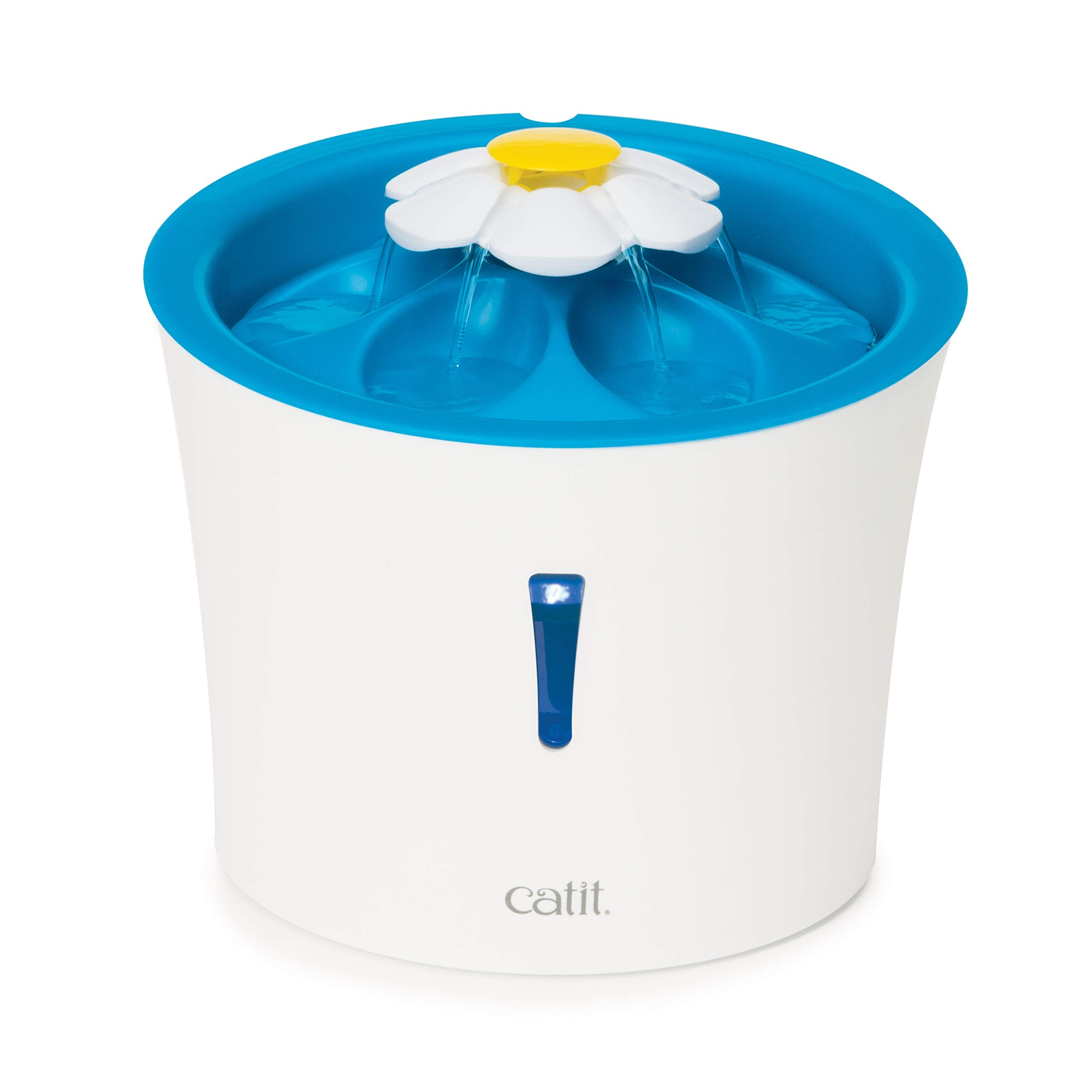 Catit Flower Water Fountain 43747W with LED Nightlight | Triple Action Filtration