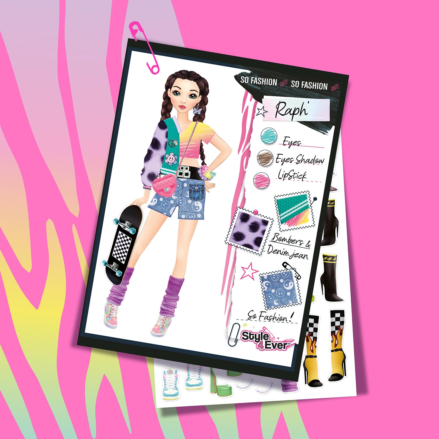 Canal Toys Style 4 Ever Fashion Designer Kit - Real Fabric & Stencils | 41 Pieces 9