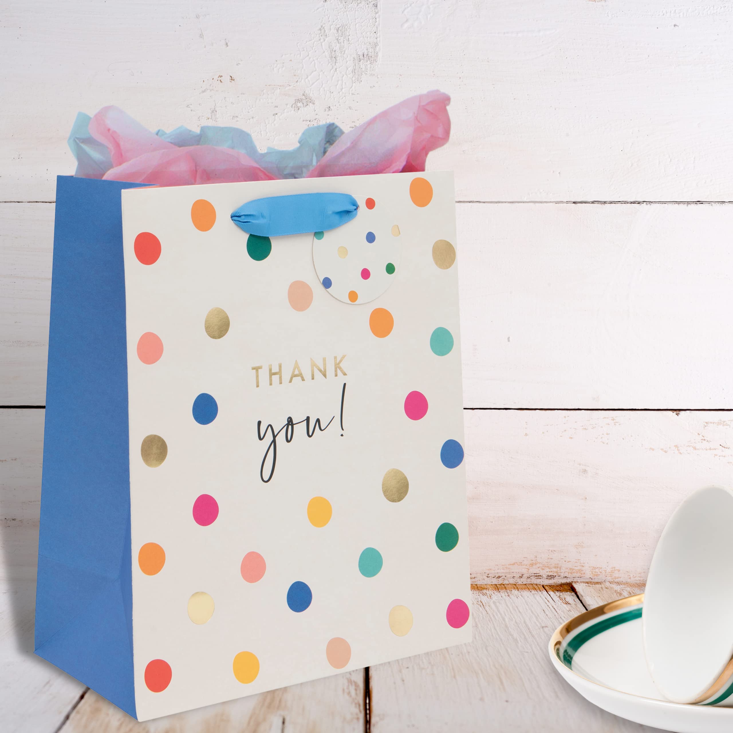 Glick Luxury Large 'Thank You' Gift Bag | 260mm x 315mm x 135mm | 210GSM Paper