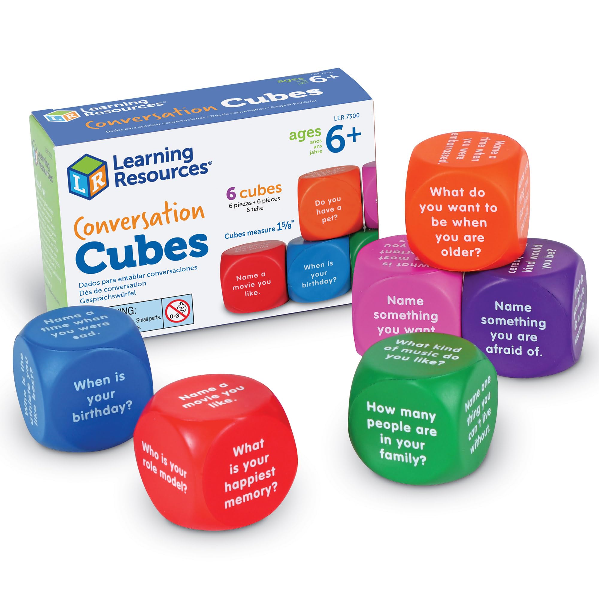 Learning Resources Conversation Cubes - Social Emotional Learning | Ages 6+ 1