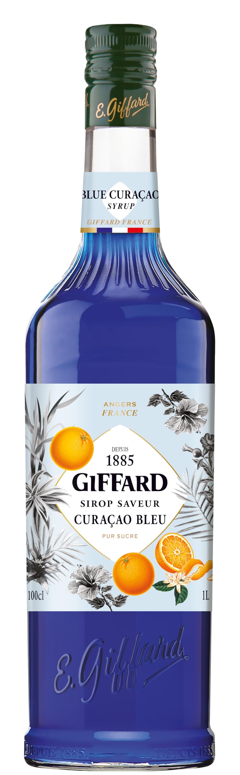 Giffard Blue Curacao Syrup 1L - Natural Orange Flavouring with E133 Colouring