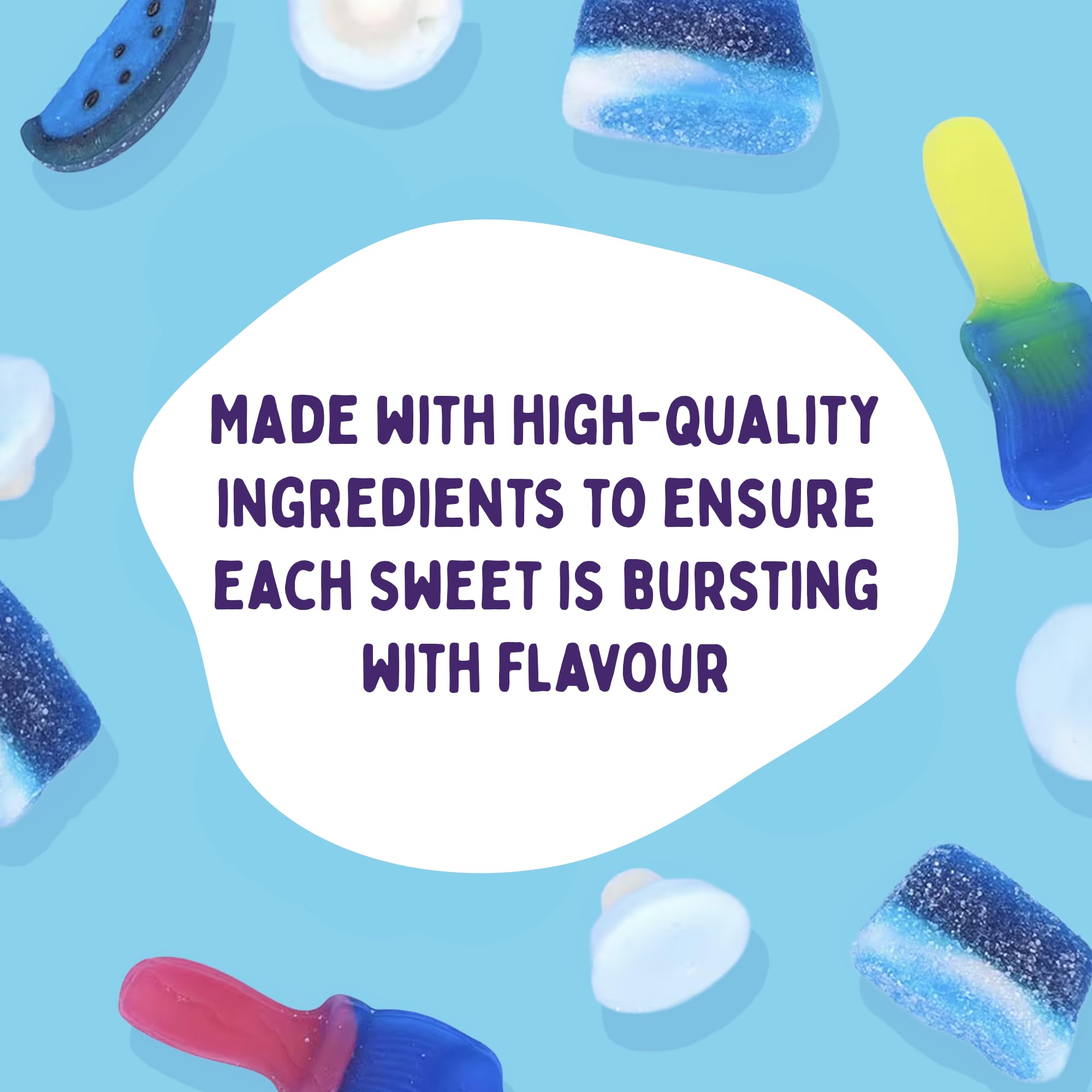 Bonds of London Pick 'n' Mix Station Blue Mix - 1 kg Bag of Fruit Flavoured Sour Gummies and Chewy Foam Sweets 4