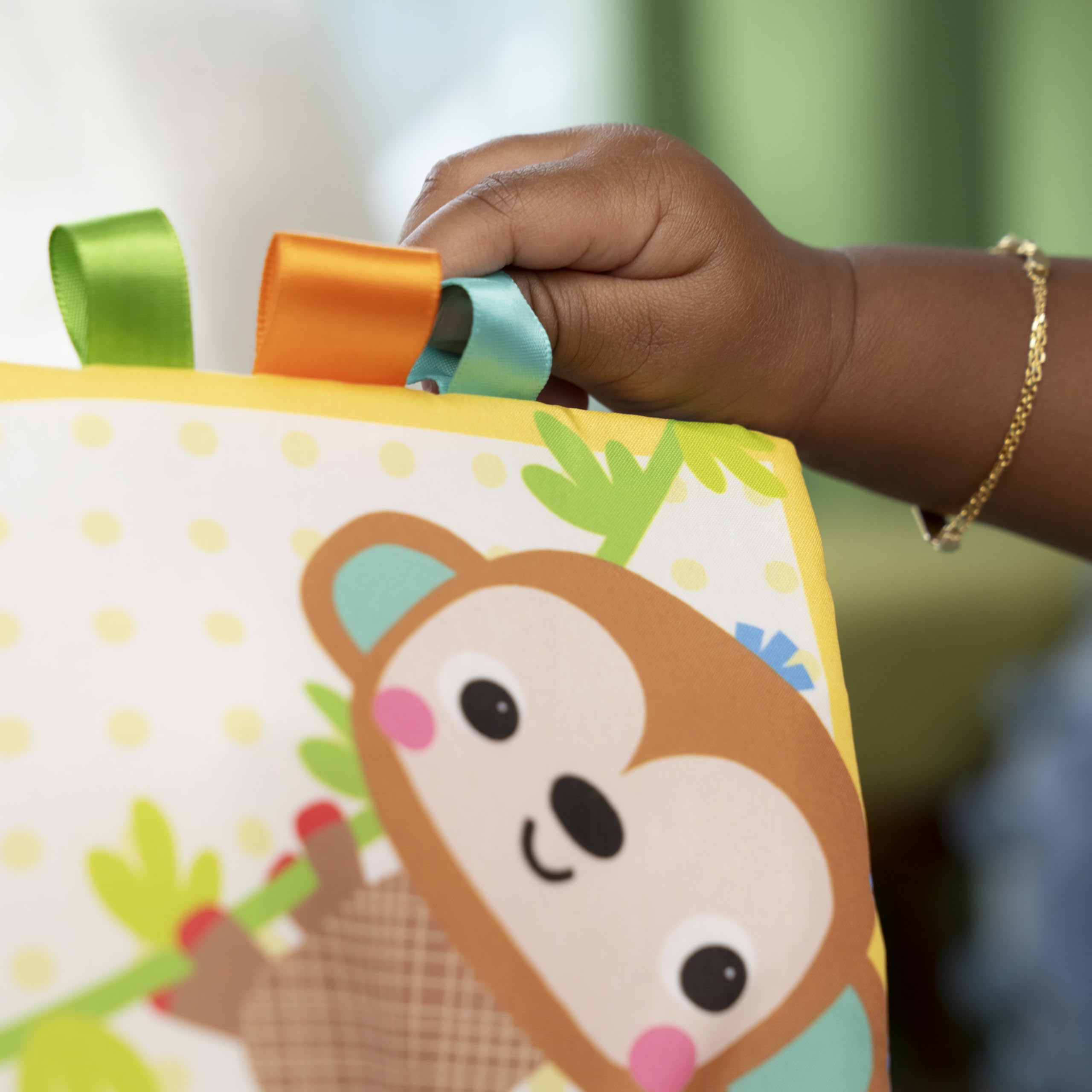 Bright Starts Safari Buddies Soft Crinkle Book Stroller Toy | Sensory Stimulation | Unisex Baby 5