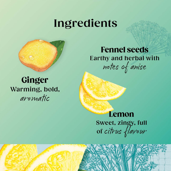 Twinings Detox Lemon Ginger & Burdock Root Herbal Tea Infusion with Fennel & Selenium, 80 Biodegradable Tea Bags