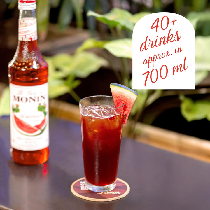MONIN Watermelon Syrup 700ml - Vegan, Halal, Kosher - Natural Flavour, Allergen-Free Beverage Syrup