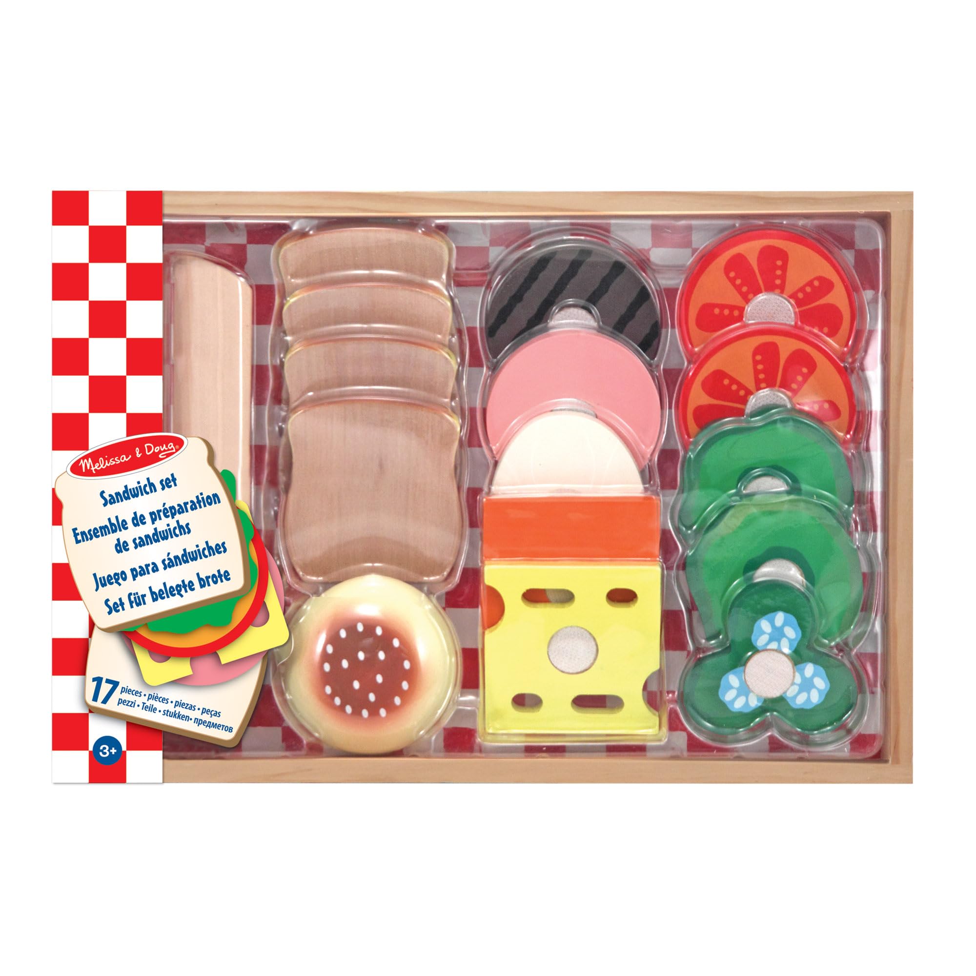 Melissa & Doug Wooden Sandwich Making Set - Pretend Play Food Kit for Ages 3+ 10