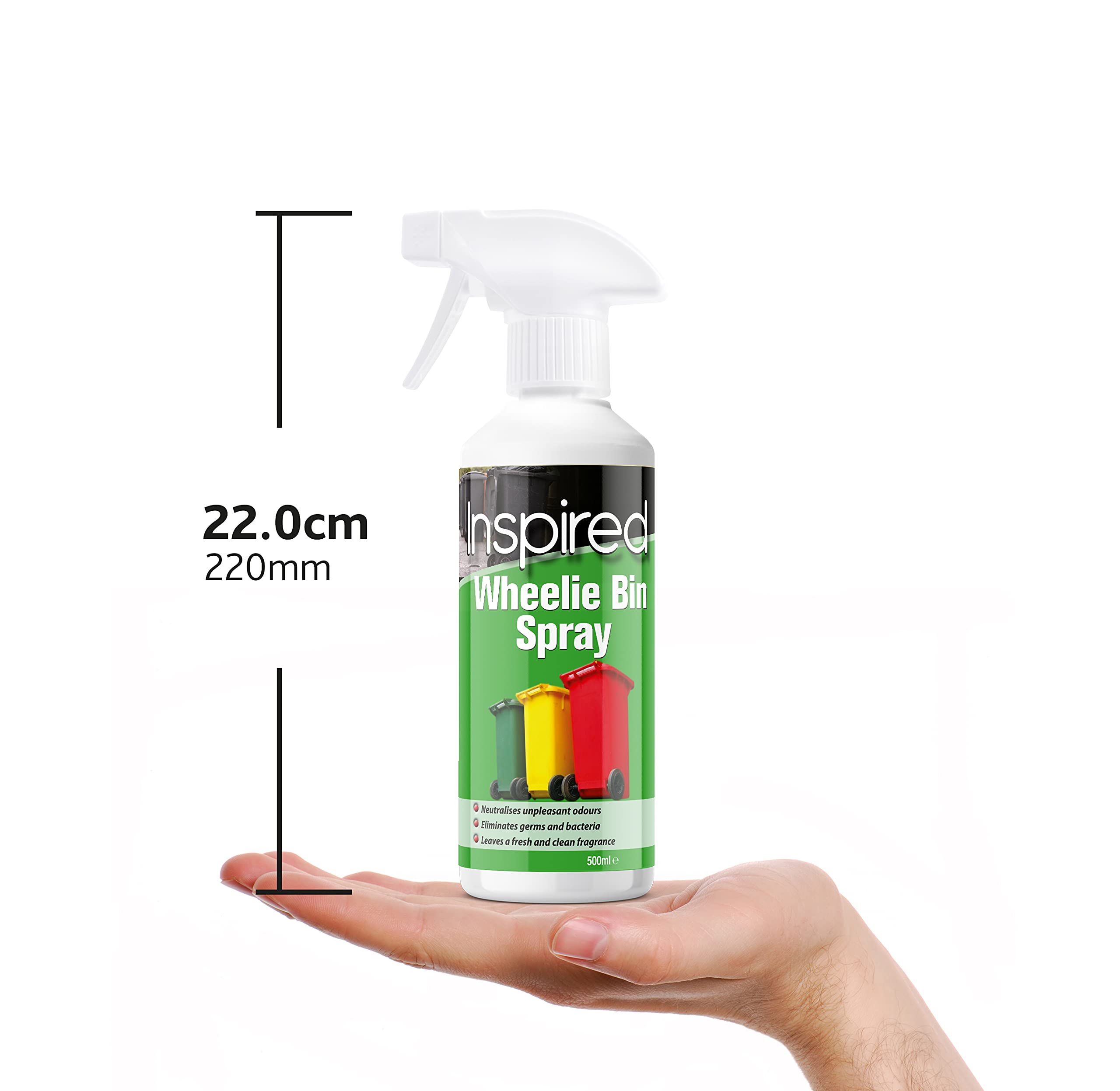 Inspired Wheelie Bin Cleaner - Kills 99.9% of Germs, Deodorises, Cleans & Sanitises | 500ml Spray 2