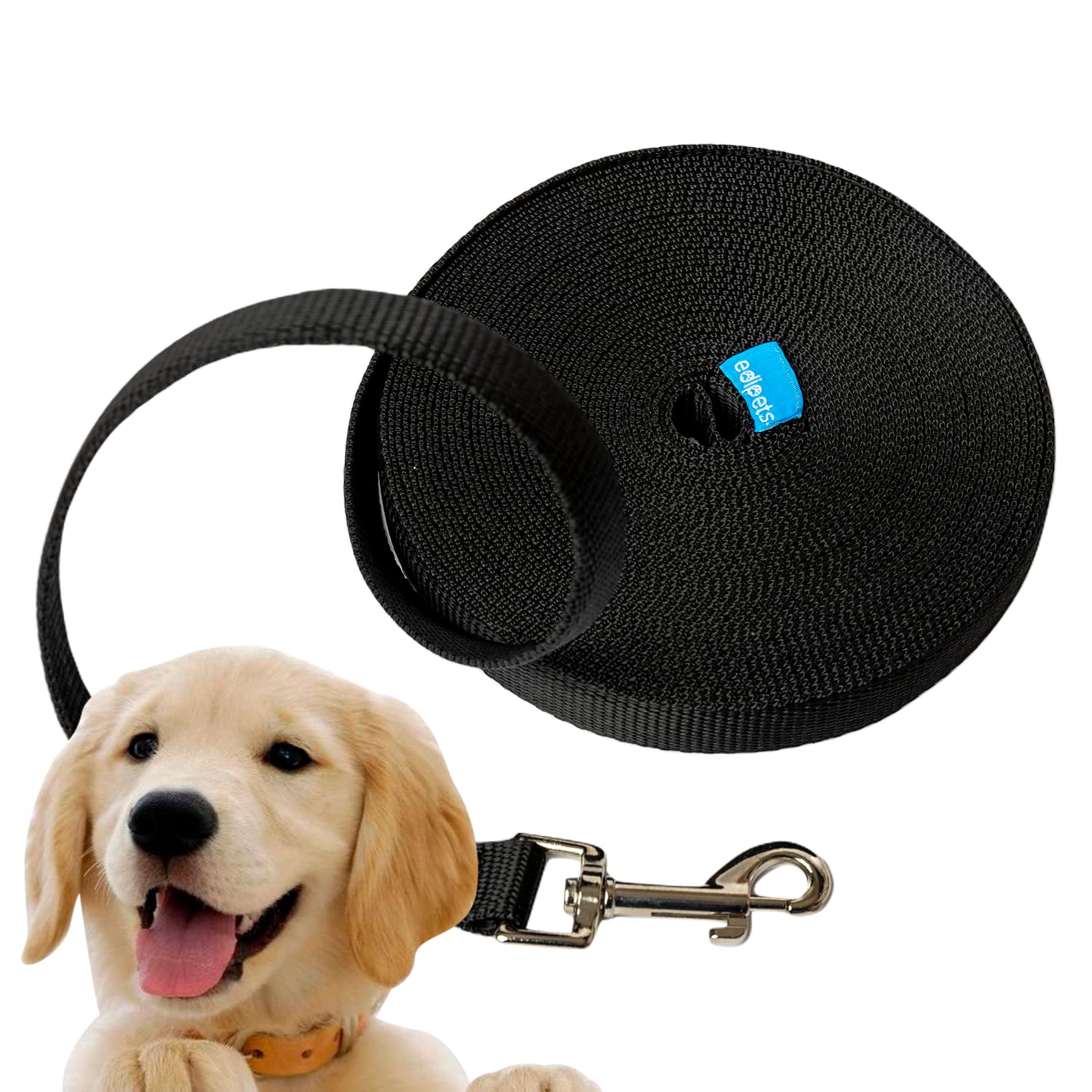 Edipets Durable Nylon Training Lead for Dogs | Stainless Steel Clip | 3m Length | Padded Handle
