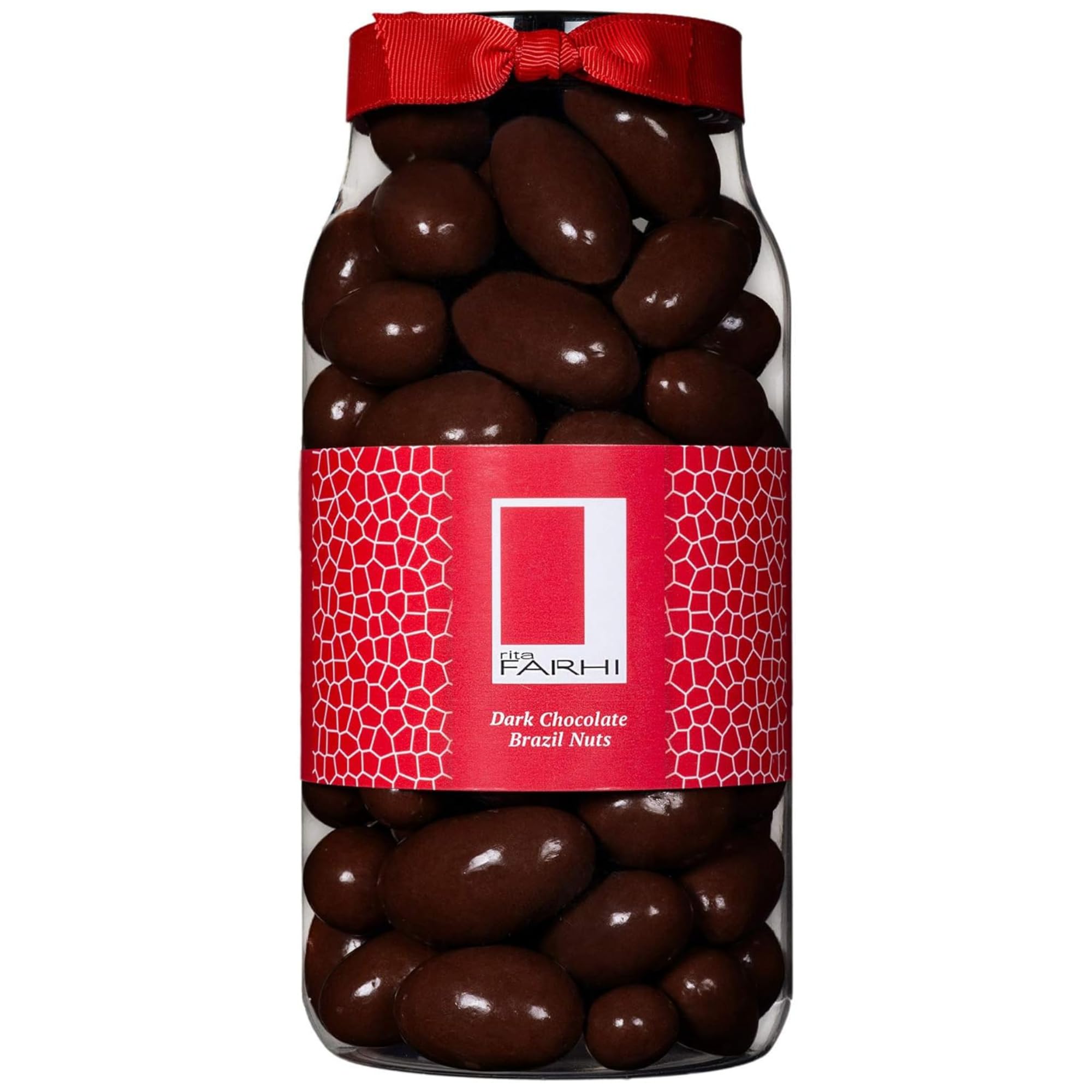 Rita Farhi Dark Chocolate Covered Brazil Nuts Gift Jar - Vegetarian, Palm Oil Free | 740g
