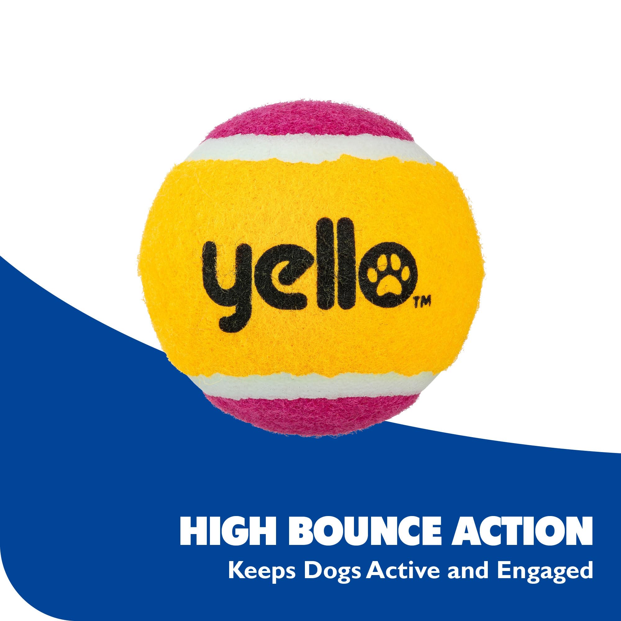 Yello 3 Pack Dog Tennis Balls - Interactive Fetch & Play | All Breed Sizes 5