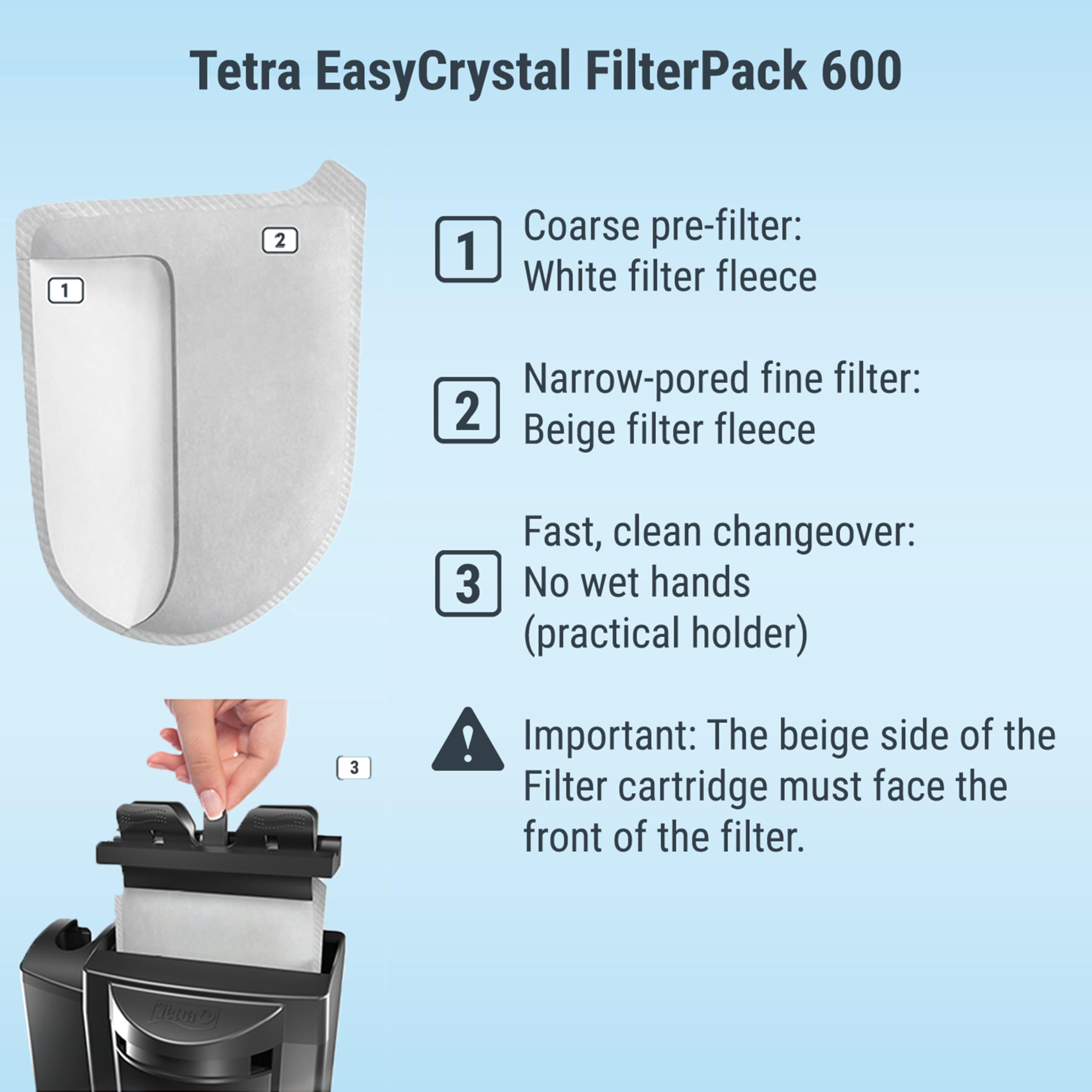 Tetra EasyCrystal 600 TH32112 Filter Pack | 3 Count | Mechanical, Biological & Chemical Filtration 3
