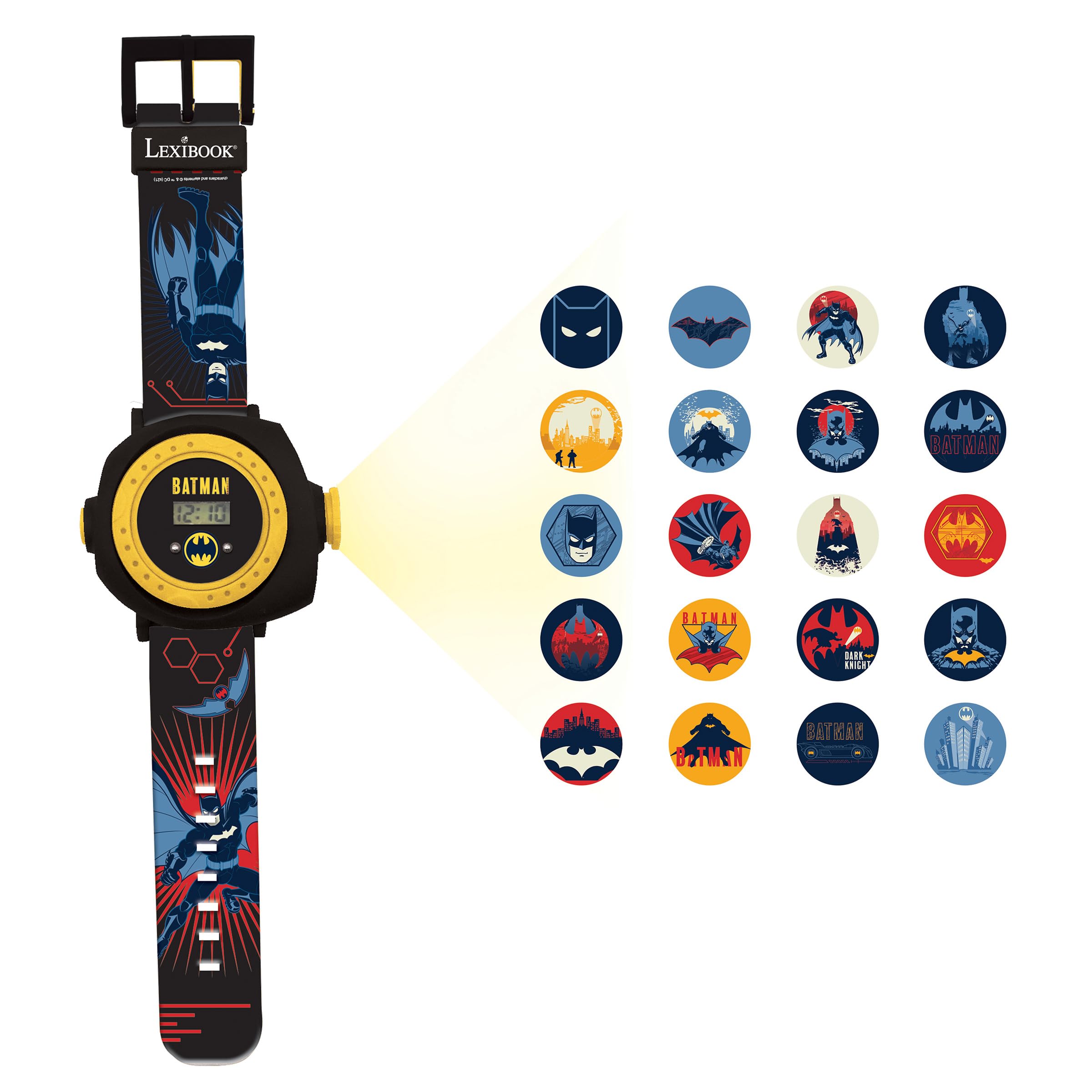 LEXIBOOK Batman Projection Watch - Digital Display | 20 Images | Ages 3+ | Black/Yellow 3