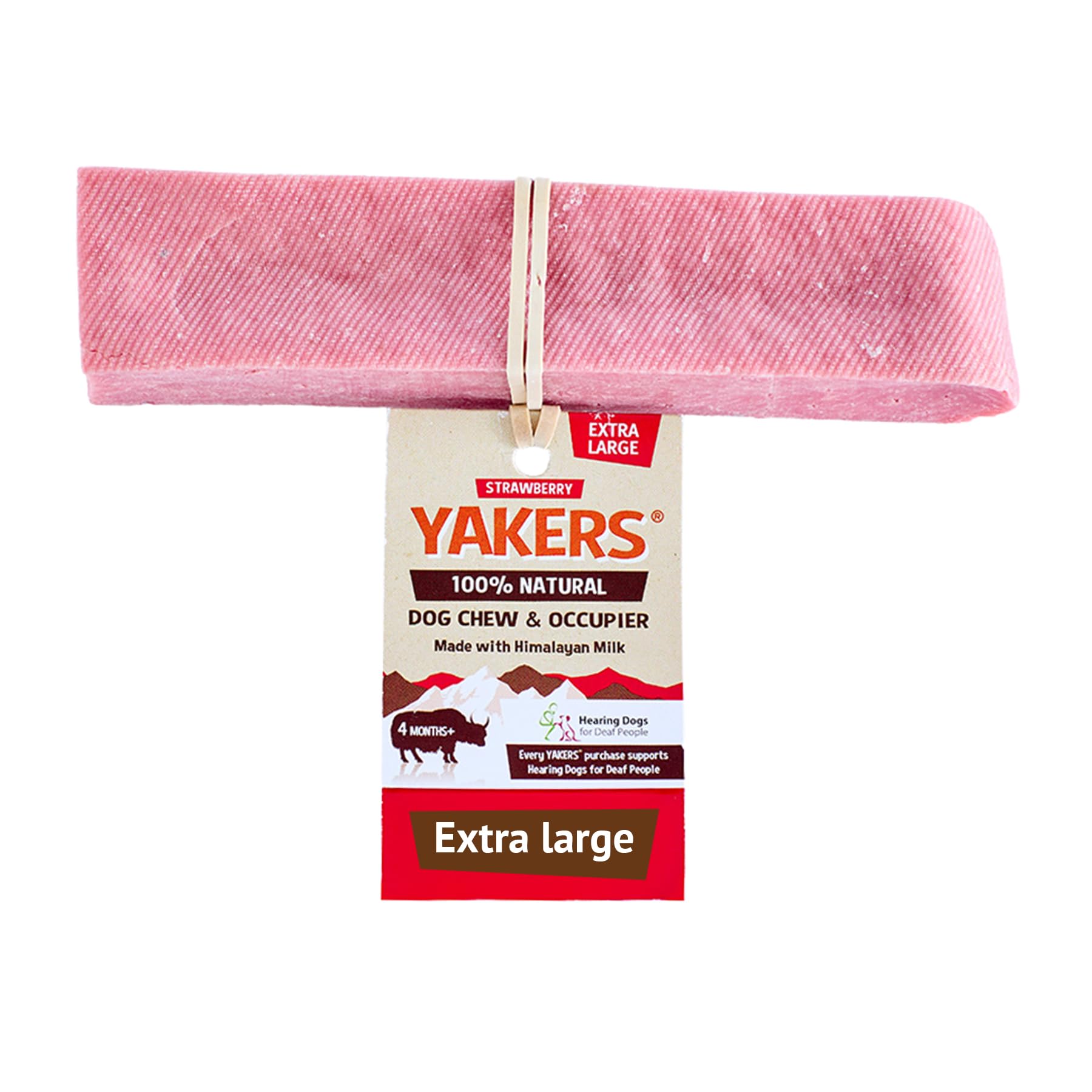 Yakers Strawberry Dog Chew - Long-Lasting Dental Health | 140g | Adult 1