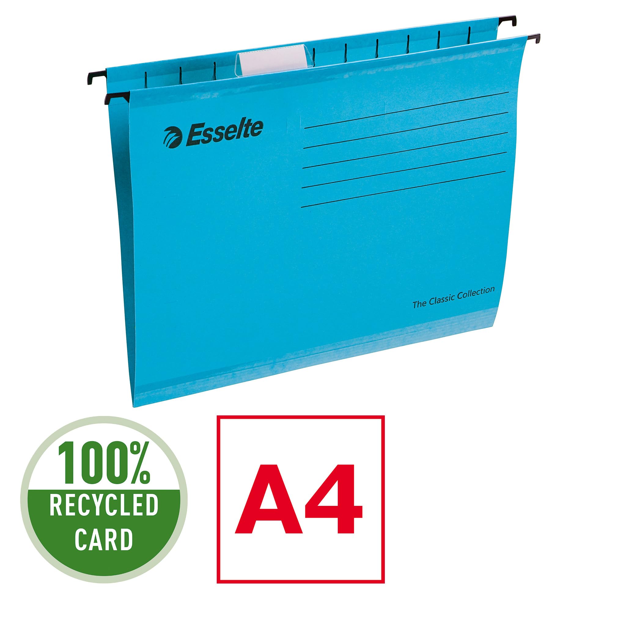Esselte A4 Reinforced Suspension Filing Cabinet Folders - Pack of 15 | Holds 150 Sheets | Blue 3