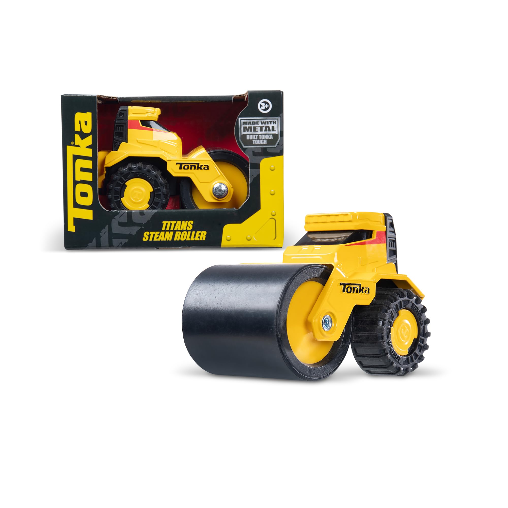 Basic Fun Tonka Steel Classics Titans Steam Roller - Stamped Steel Construction | Ages 3-6 | 89 cm