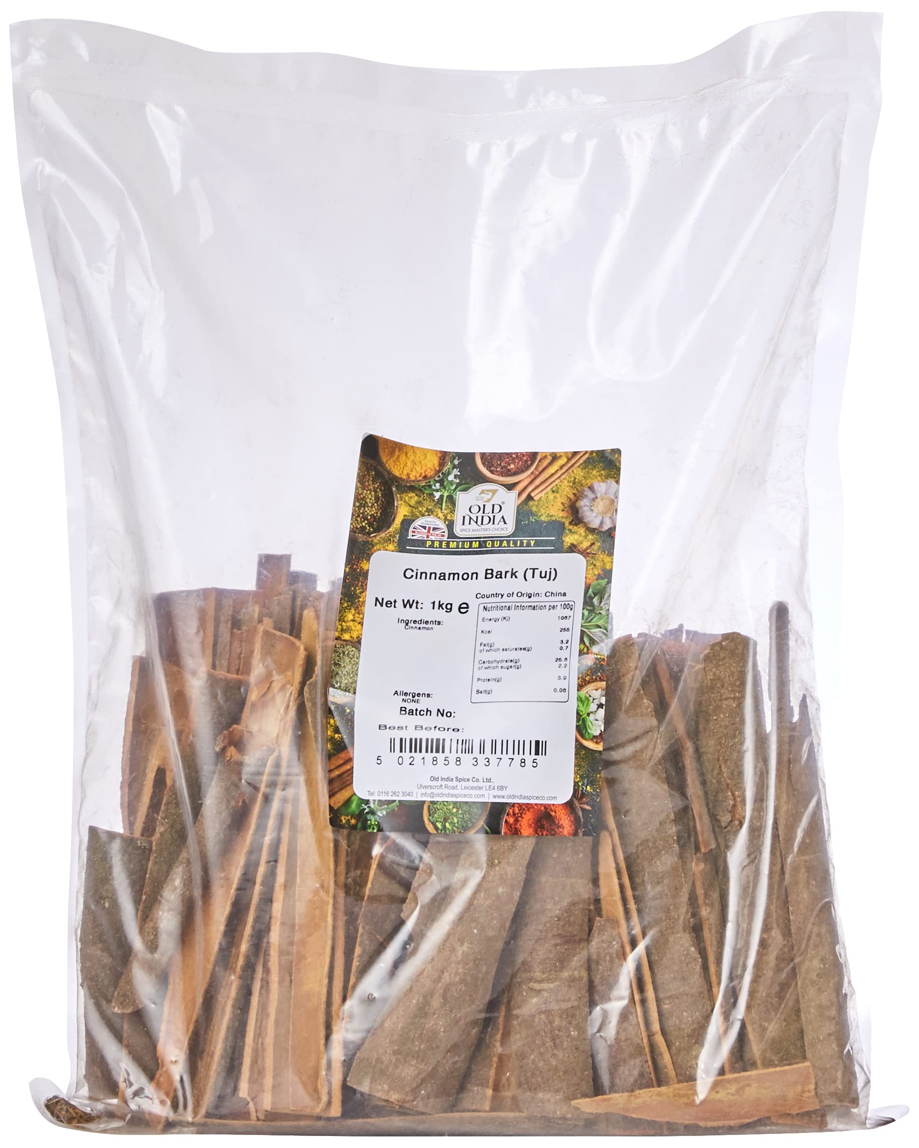 Old India Cinnamon Bark (Tuj) Whole Spices | 1 kg Bag | Natural & Additive Free