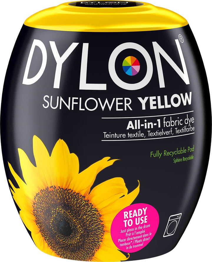 Dylon Washing Machine Fabric Dye Pod - Sunflower Yellow, 350g