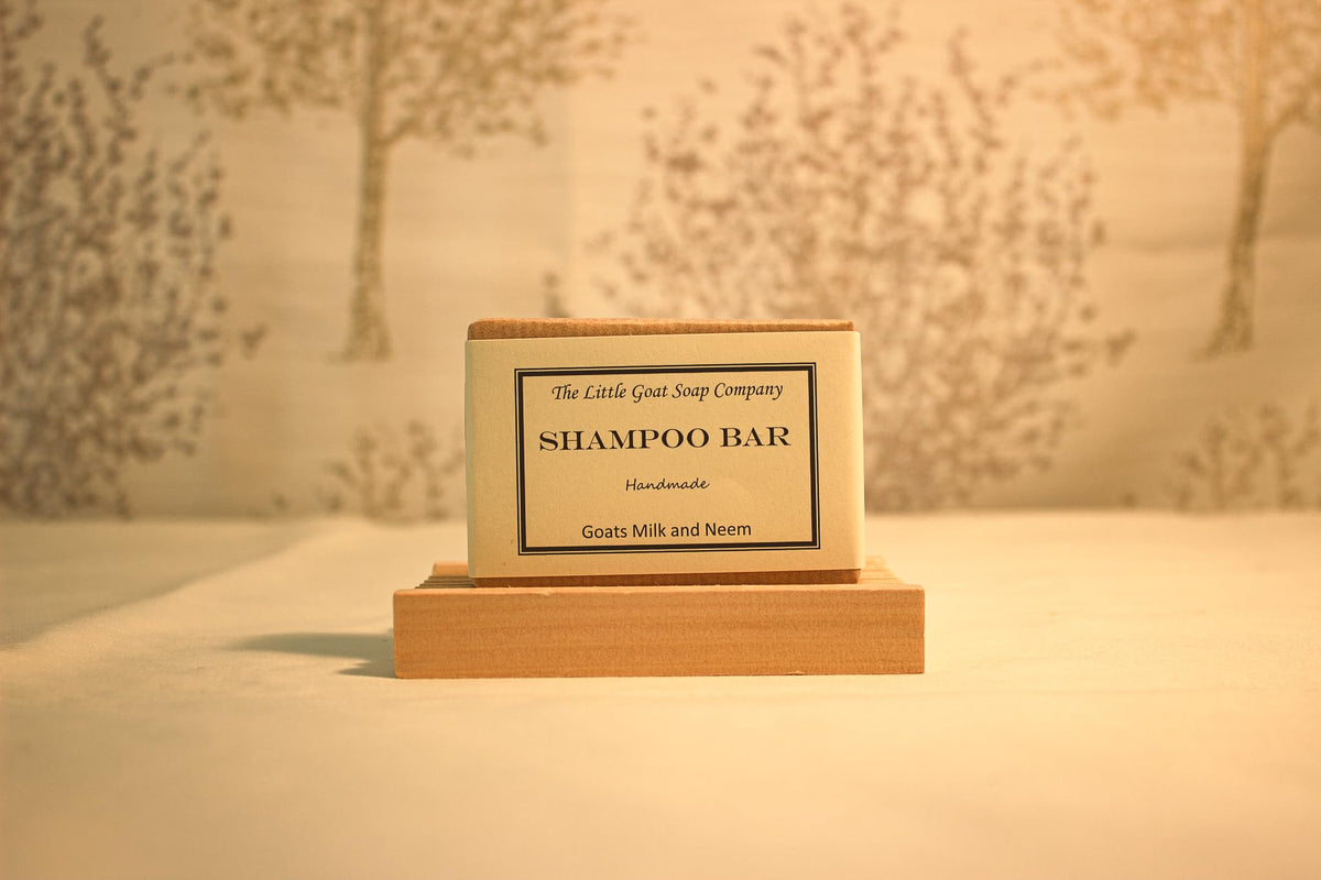 The Little Goat Soap Company Goat's Milk & Neem Oil Shampoo Bar - 100 g, Eczema & Itchy Scalp