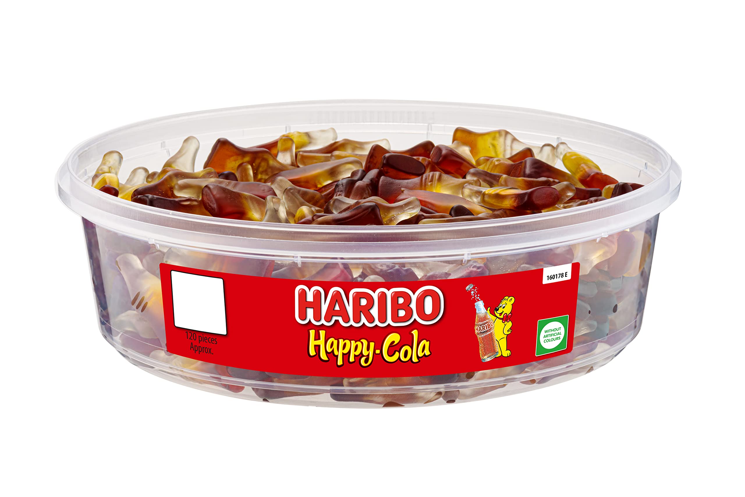 HARIBO Happy Cola Gummy Sweets Tub - Cola Flavour | 120 Pieces | 492g