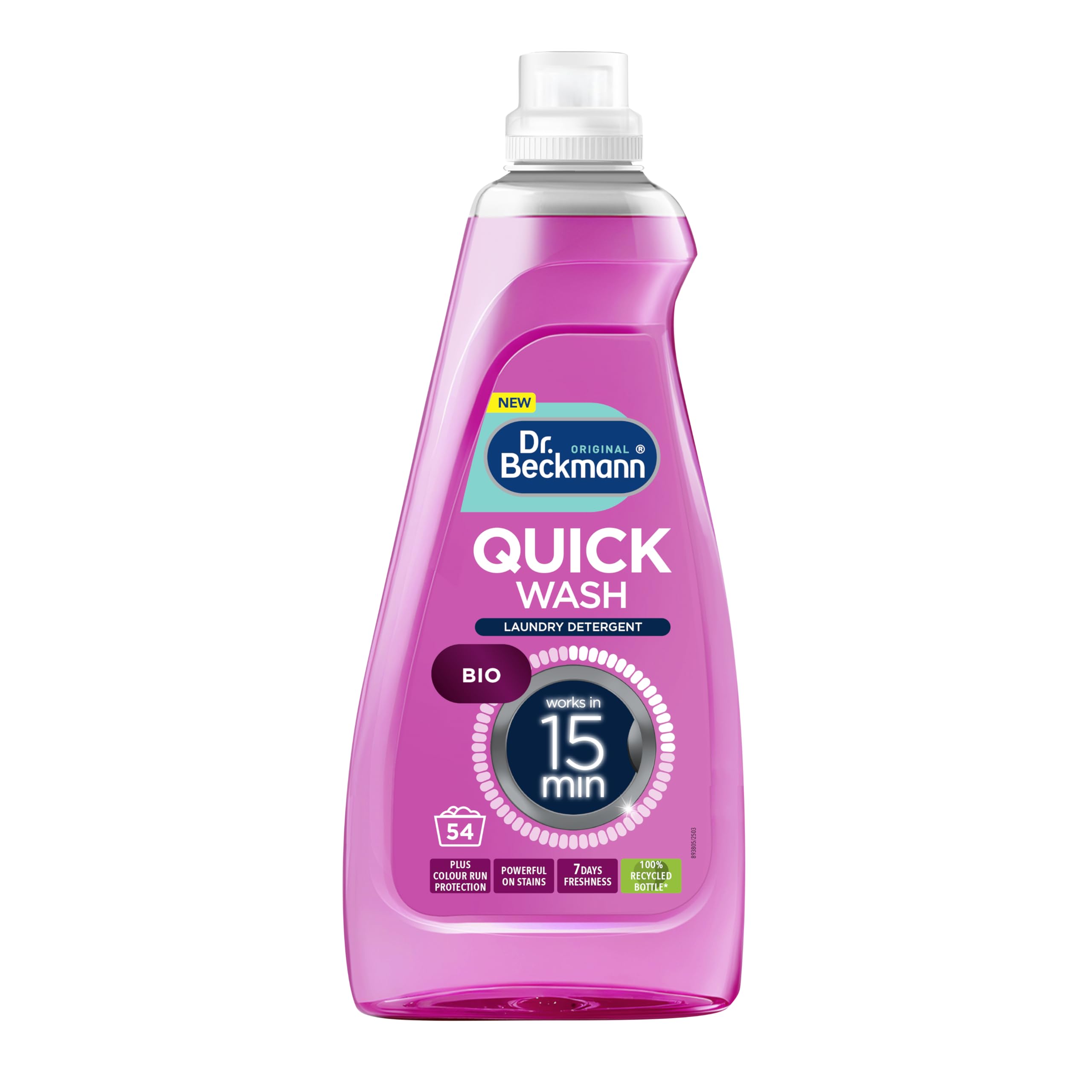 Dr. Beckmann Quick Wash Bio Liquid Detergent - 1.62L | Fast Acting 15 Min Wash | Prevents Discoloration
