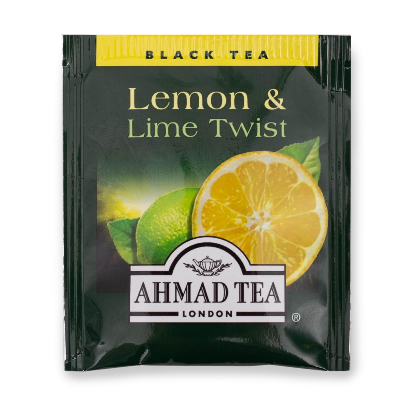 Ahmad Tea Lemon & Lime Fruit Black Tea - 20 Teabag Sachets | Crisp & Energising Blend