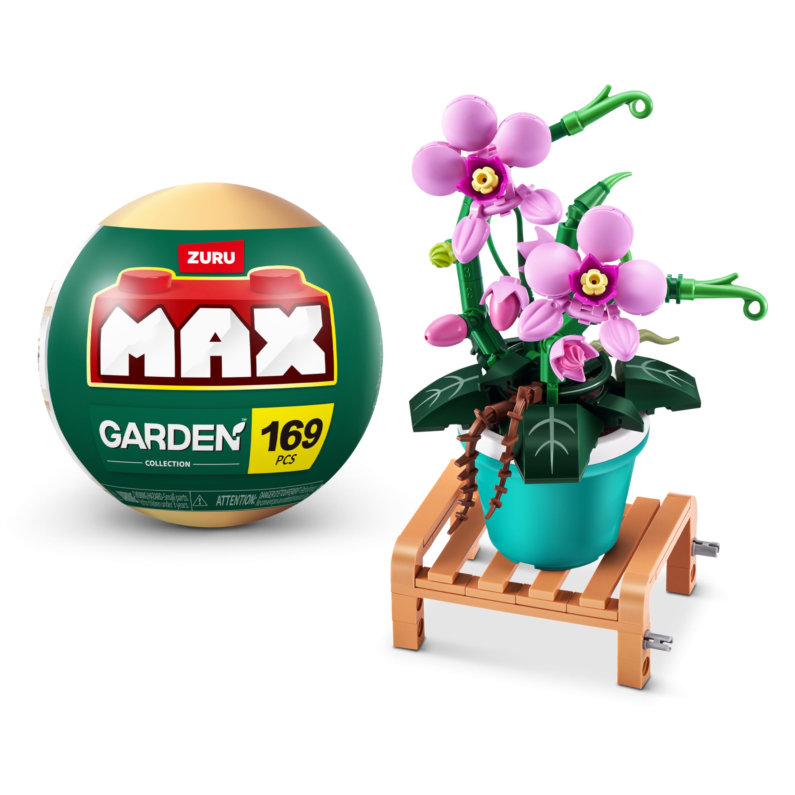 MAX Premium Garden Pot Plants Building Bricks - Phalaenopsis (233 Pieces, 6 to Collect)