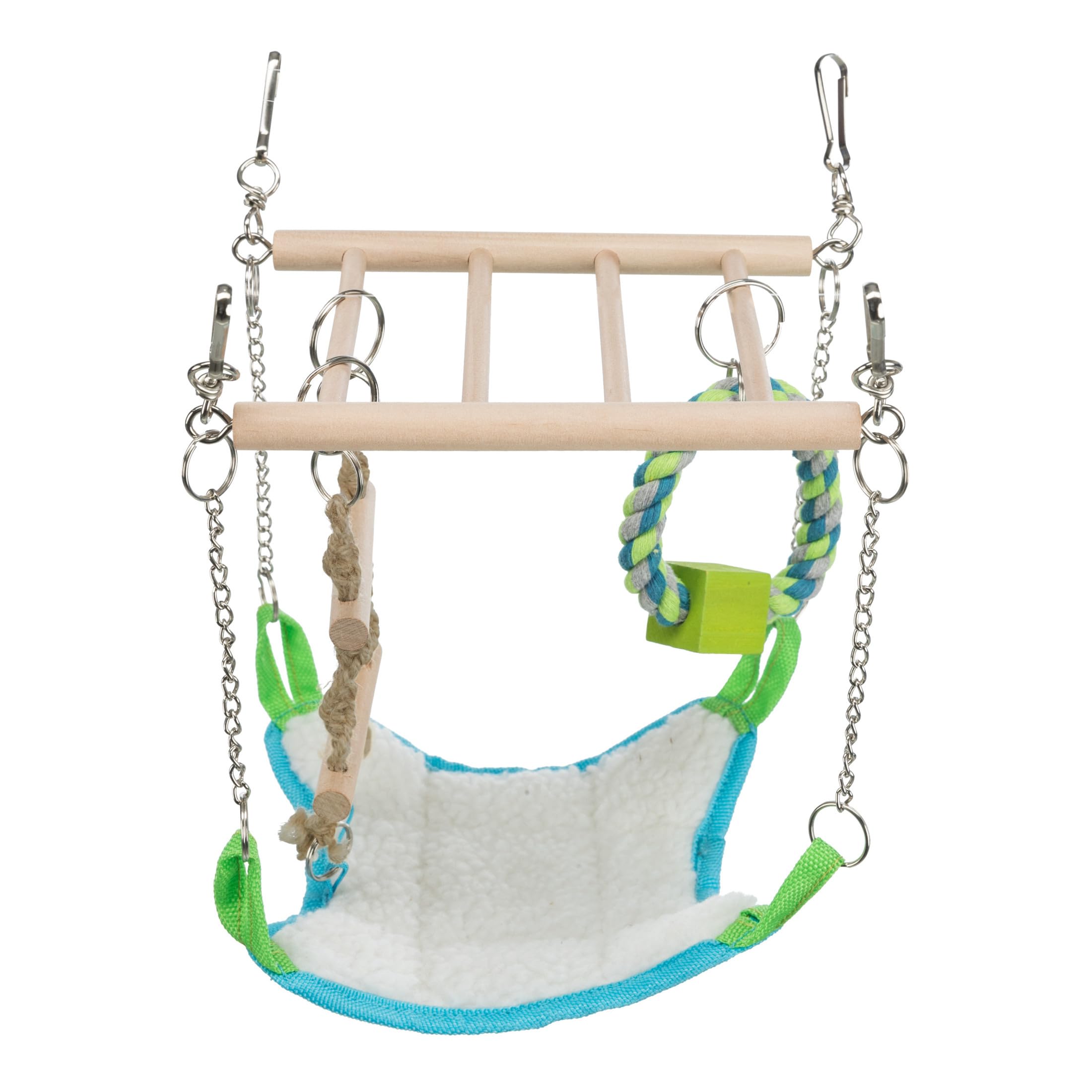 TRIXIE Suspension Bridge with Hammock for Mice & Hamsters | Wooden Ladder & Rope Ring | 17 x 22 x 15 cm 5