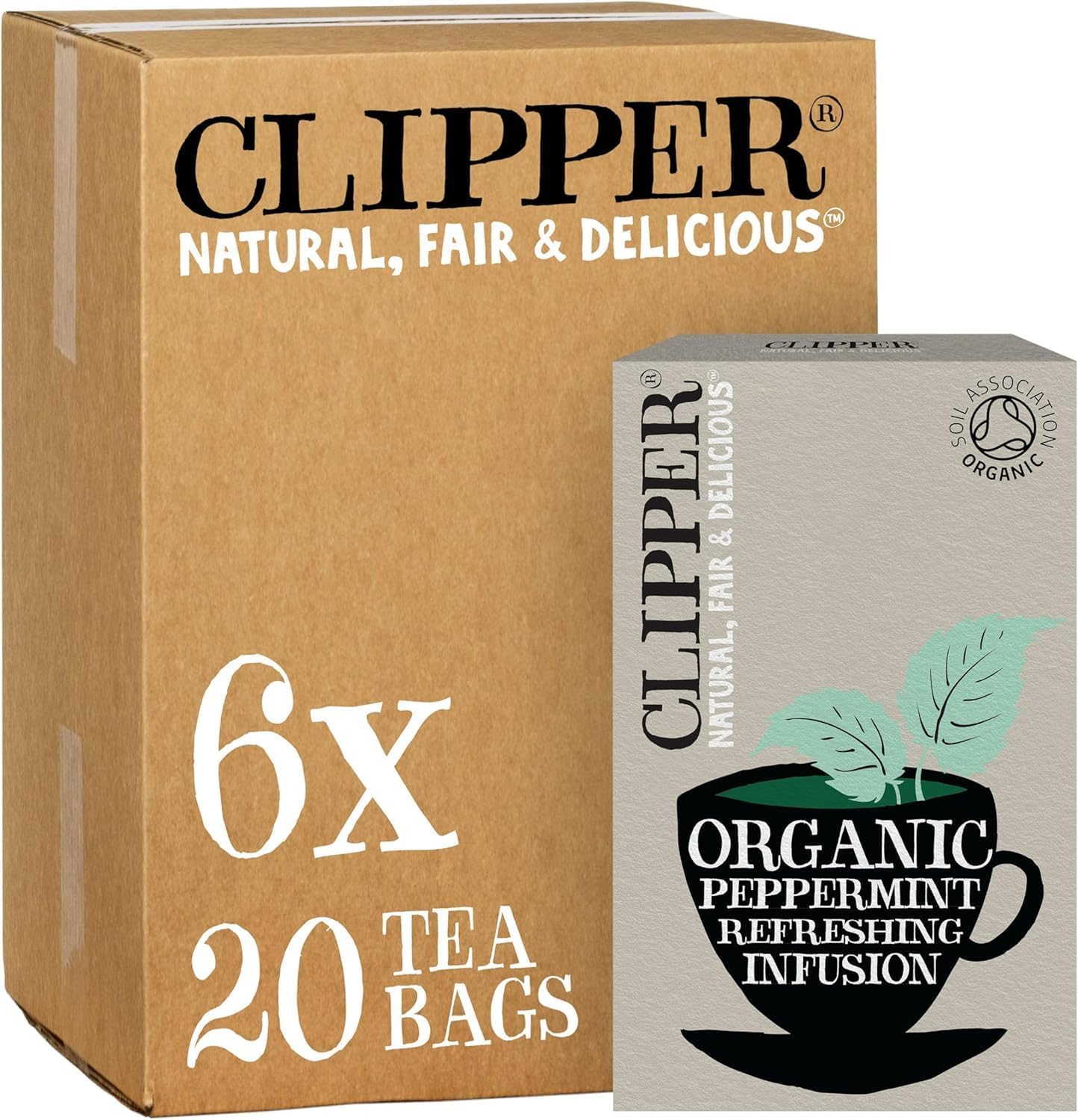 Clipper Organic Peppermint Tea Bags - 120 Count (6x20) | Caffeine Free | Plastic-Free Bags 1
