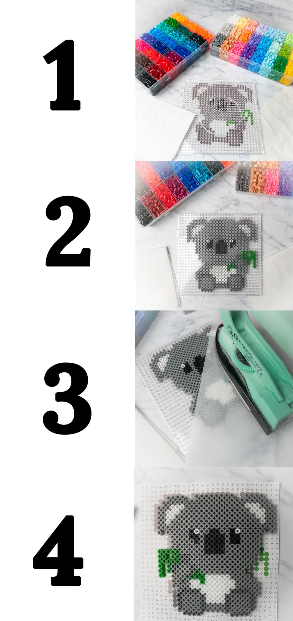 Mouldmaster 5mm Midi Fuse Beads - White | 1000 Beads | Ages 5+ 3