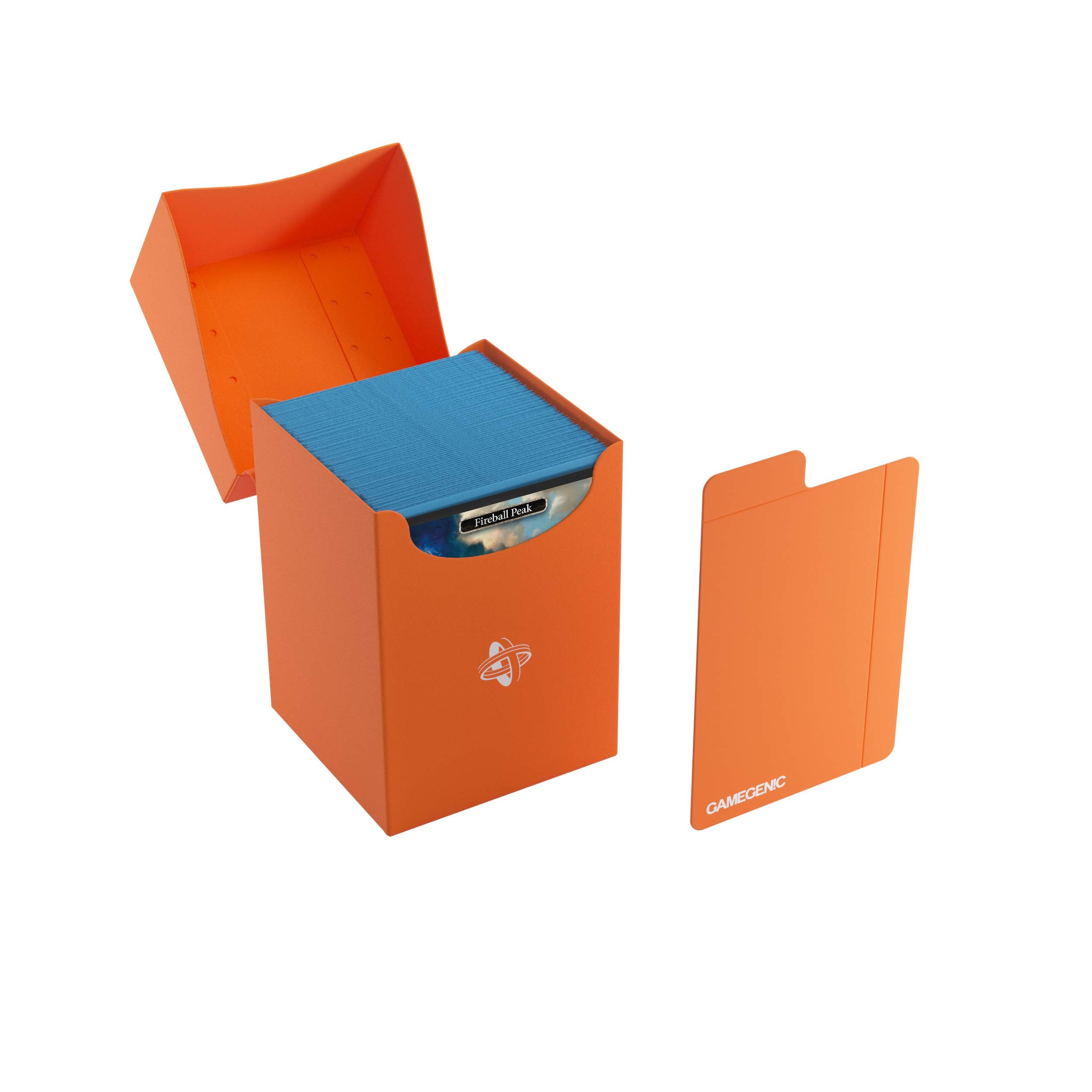 Gamegenic 100-Card Deck Holder - Orange | Self-Locking Lid | Cobra Neck Access 5