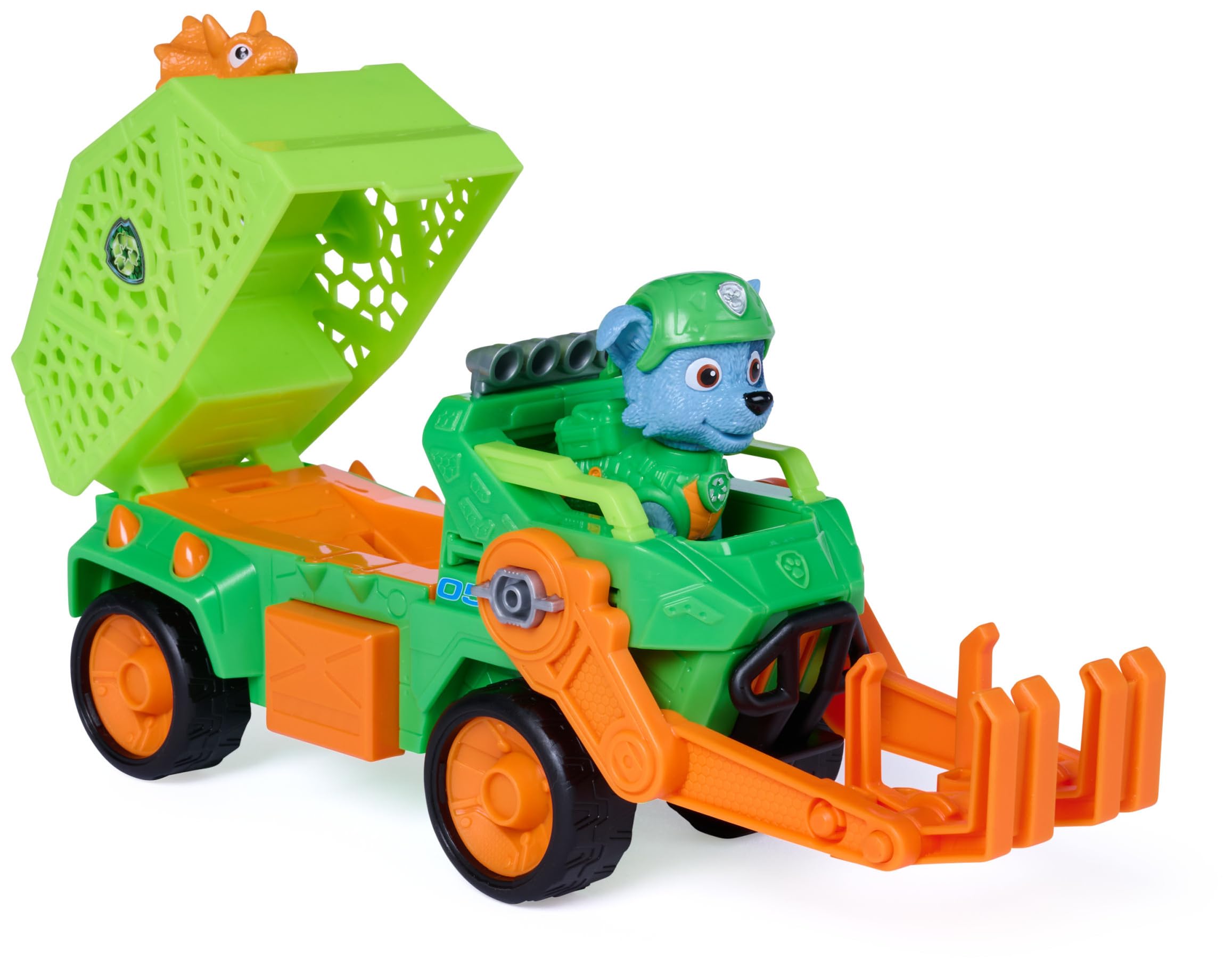 Paw Patrol Rocky Dino Rescue Recycler - 22.8 cm Truck, Rocky Figure, Ages 3+ 2