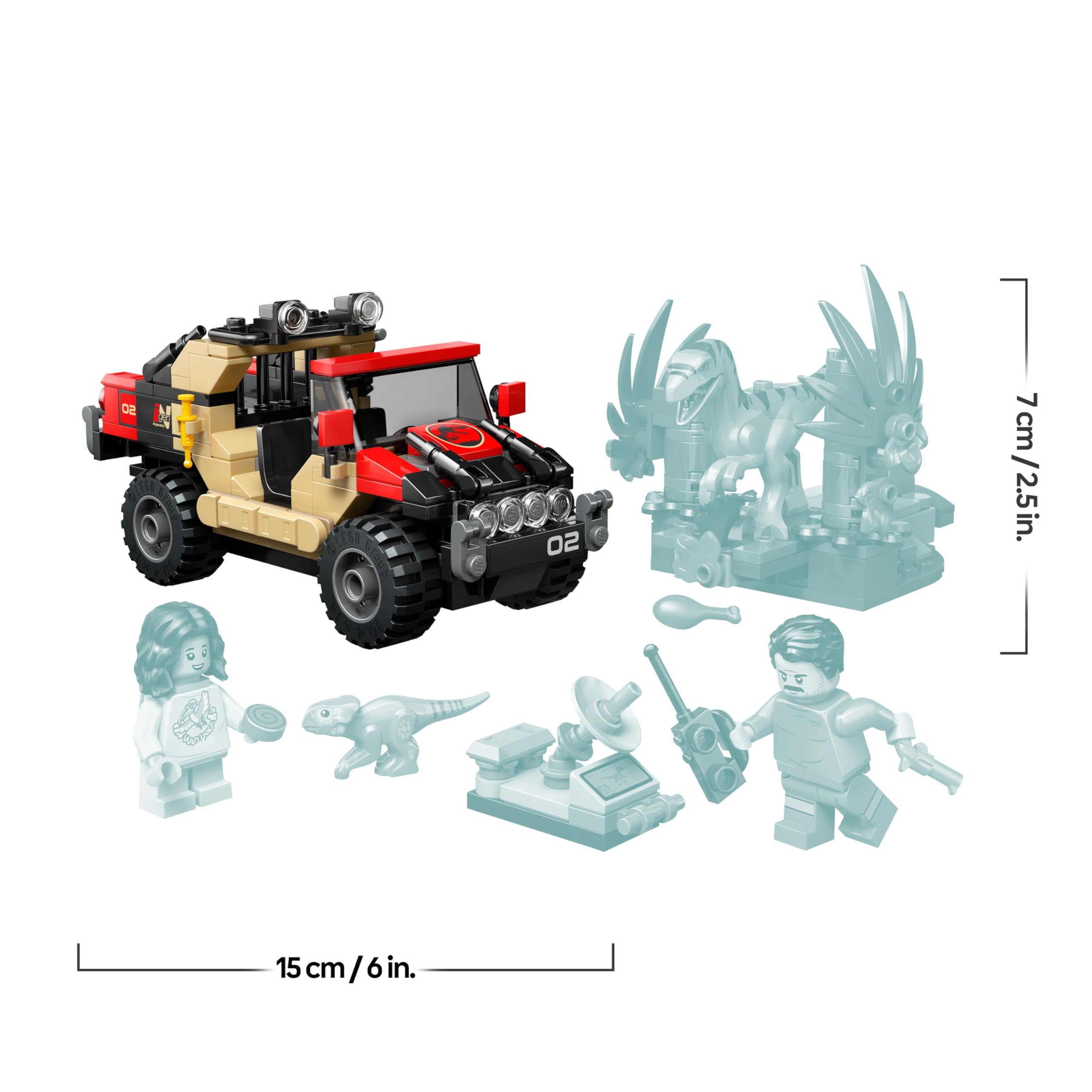 LEGO Jurassic World Raptor Off-Road Escape 76972 Building Toy Set | Ages 6+ 9