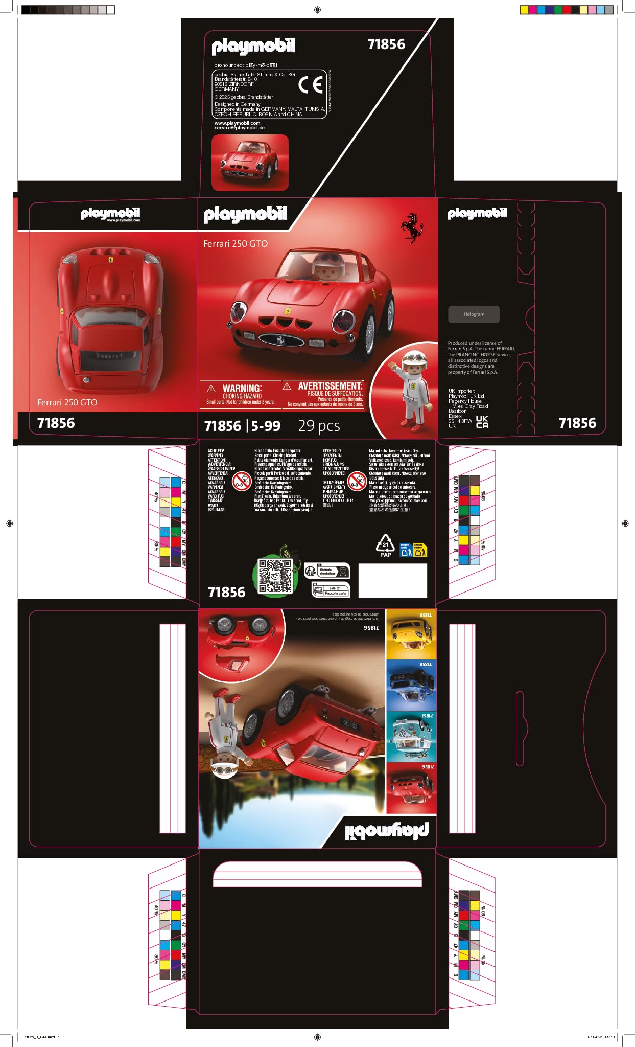 Playmobil Ferrari 250 GTO Model Car - Collectible Vehicle with Driver Figure for Kids & Adults