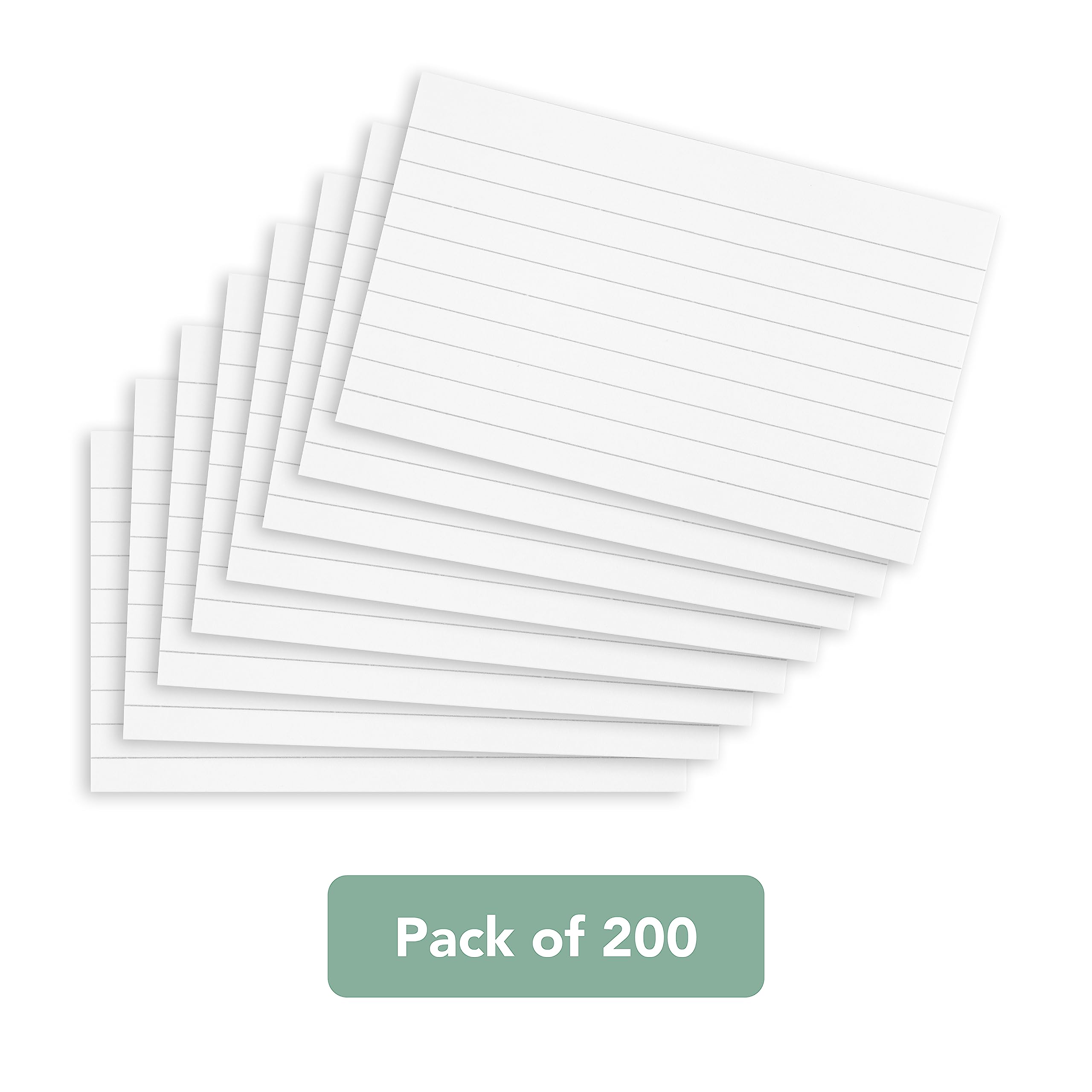 SUMMIT Index Cards - 200 Pack Lined Revision Cards | 125 x 75 mm | White Cardboard 2