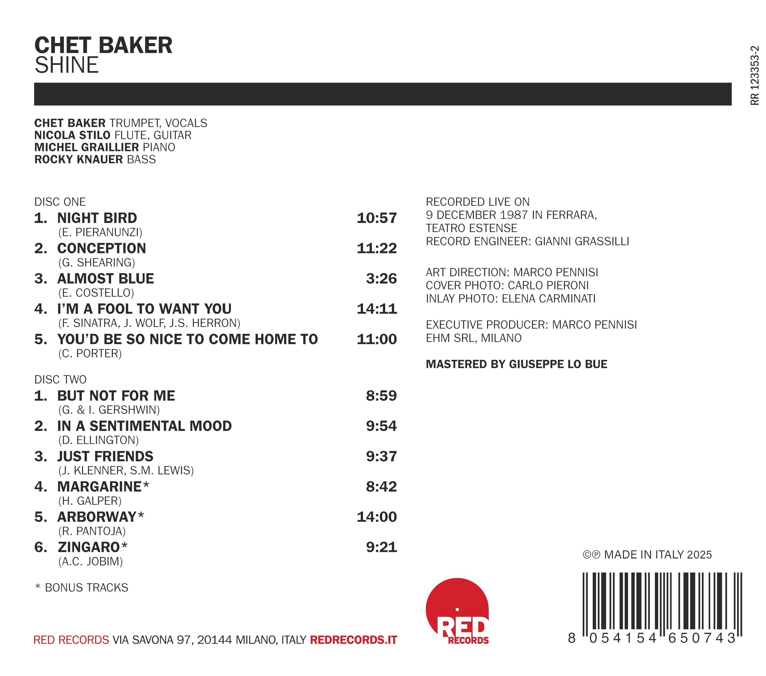 Chet Baker - Shine [Audio CD] 2