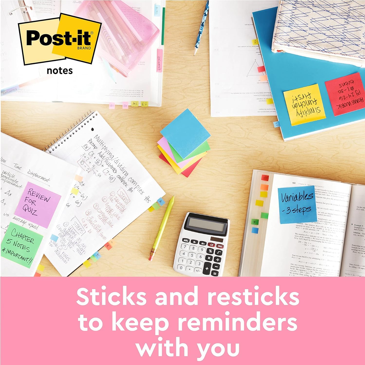 Post-it Notes - Assorted Colours, 24 Pads, 100 Sheets/Pad | 76 mm x 76 mm Square 2