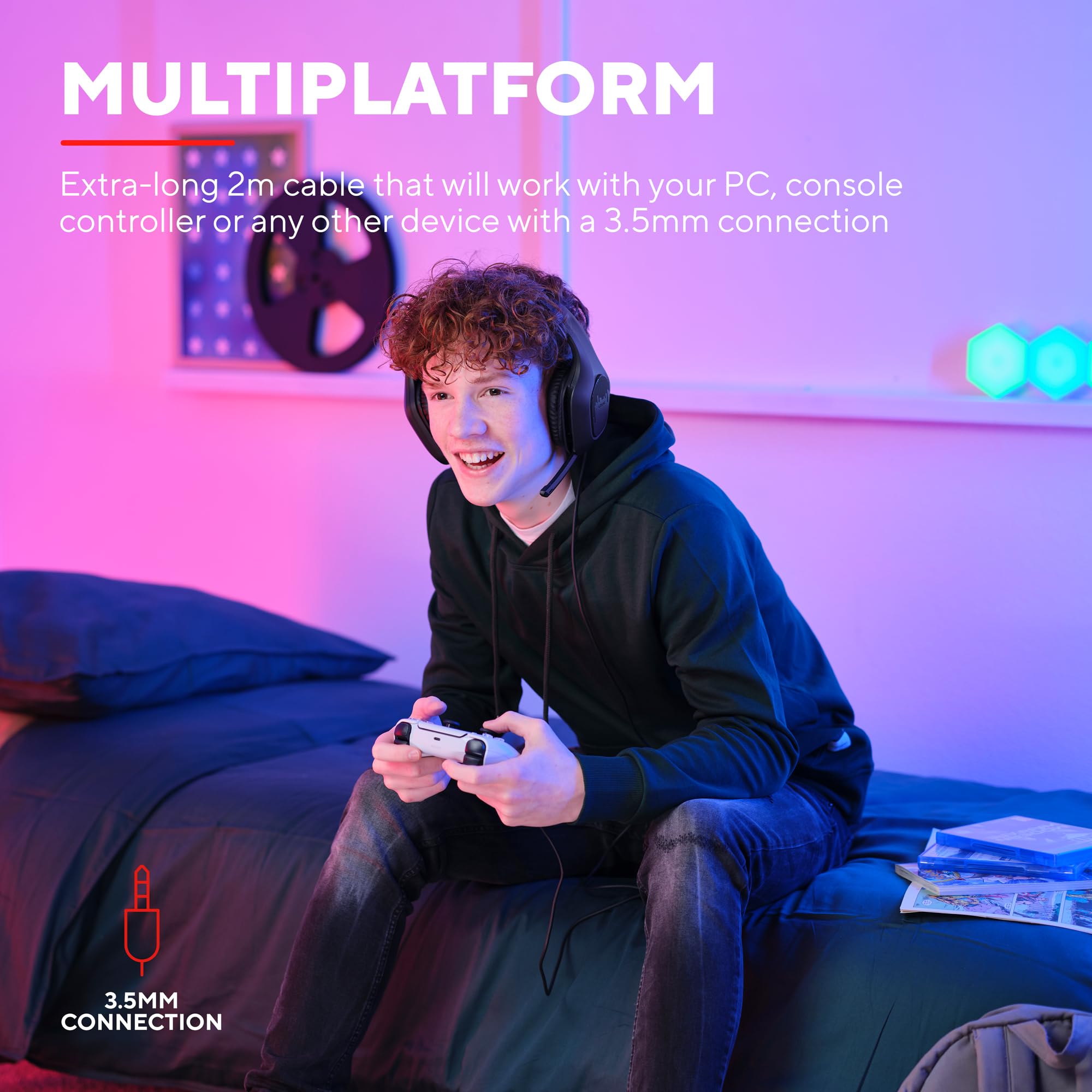 Trust GXT 415 Zirox Lightweight Gaming Headset with 50mm Drivers for PC, PS4, PS5, Xbox, Switch 20