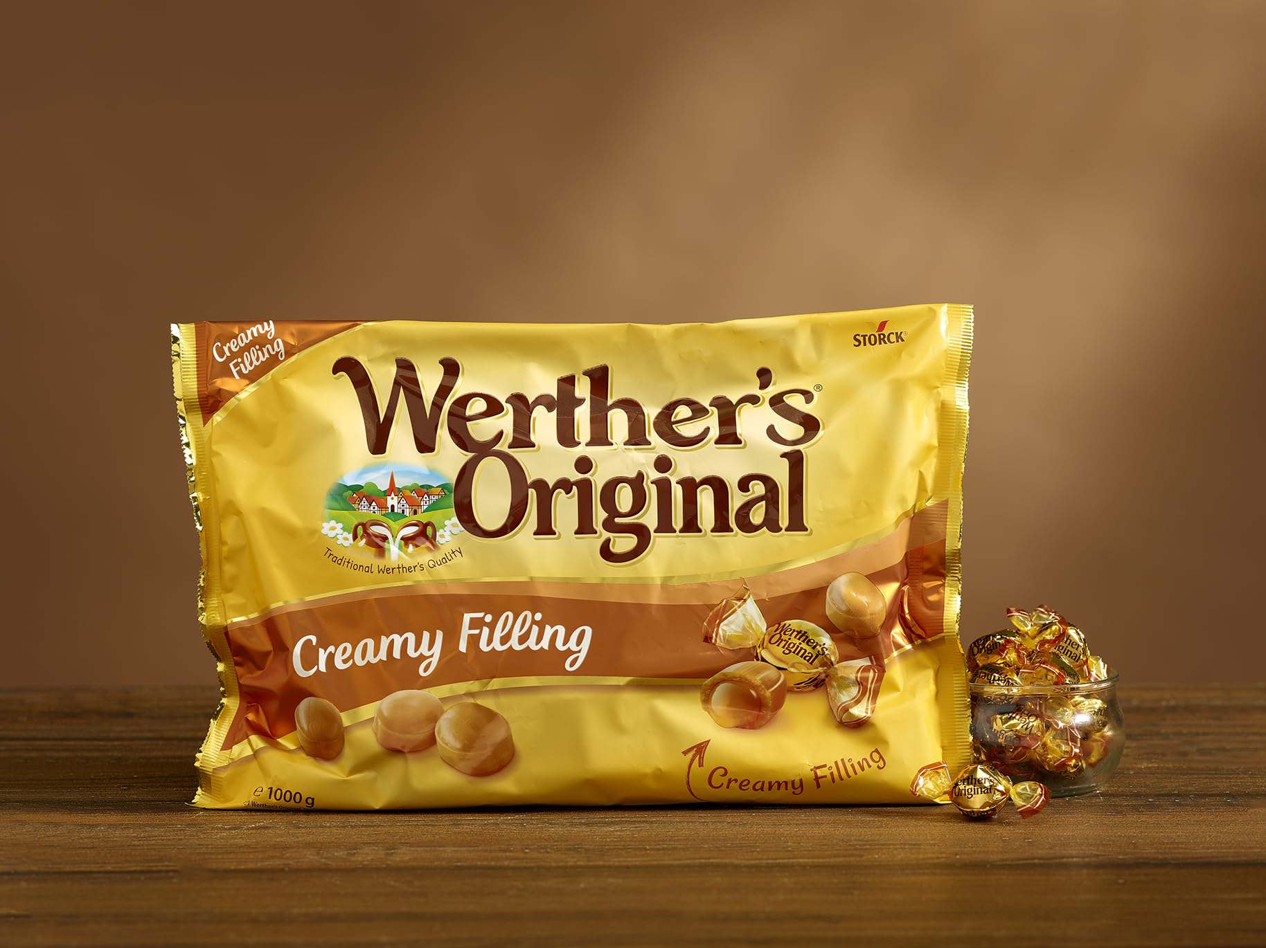 Werther's Original Creamy Filling Candies – 1 kg Bulk Pack of Classic Caramel Sweets with Smooth Centre 9