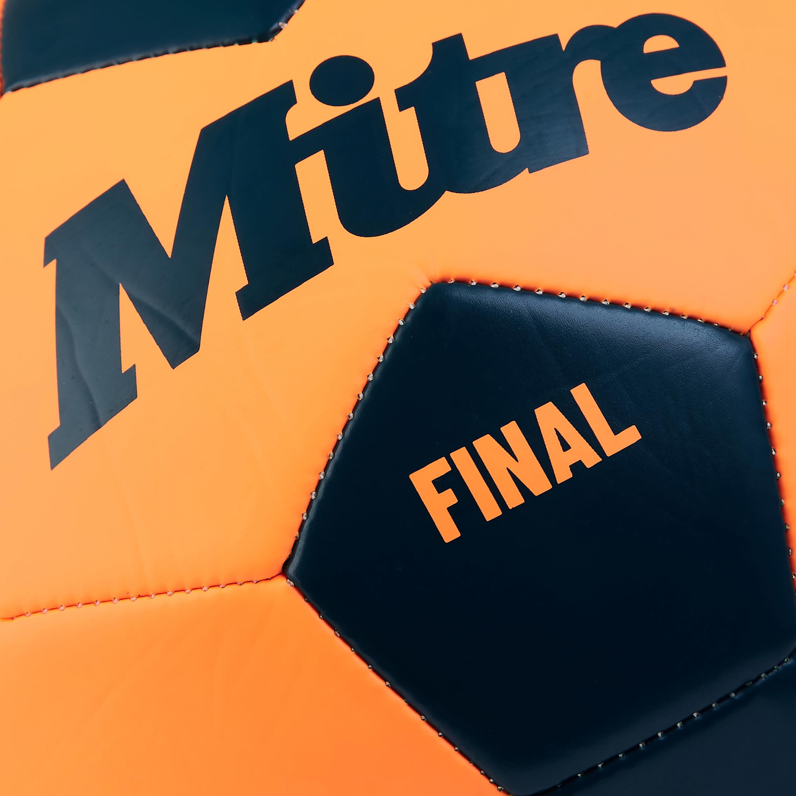 Mitre Final Recreational Football - Size 5 | Fluo Orange/Tidal Teal | Machine Stitched 4