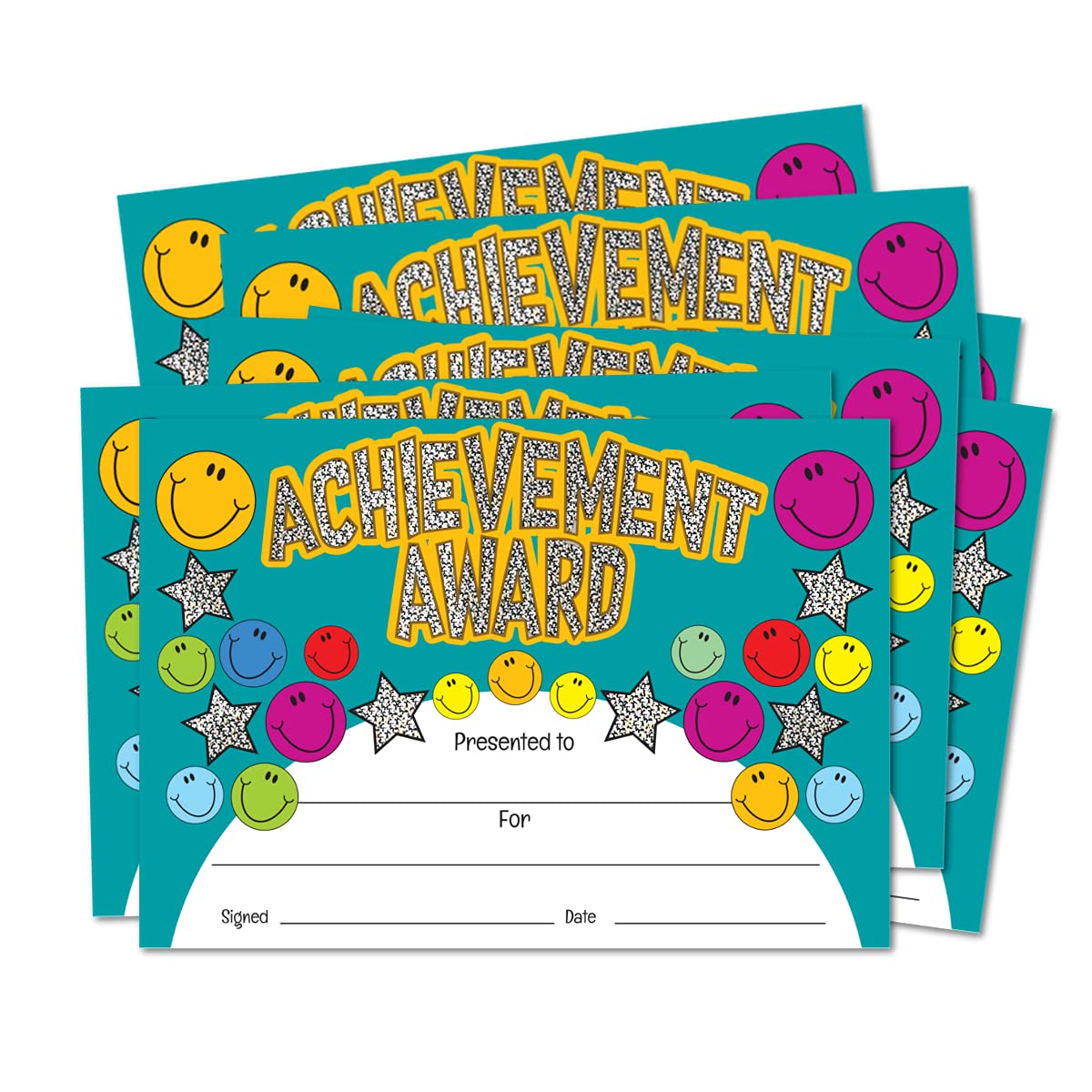 SuperStickers Achievement Award Certificates - Sparkly, Gold, A5, 20 Pack | DMC14247