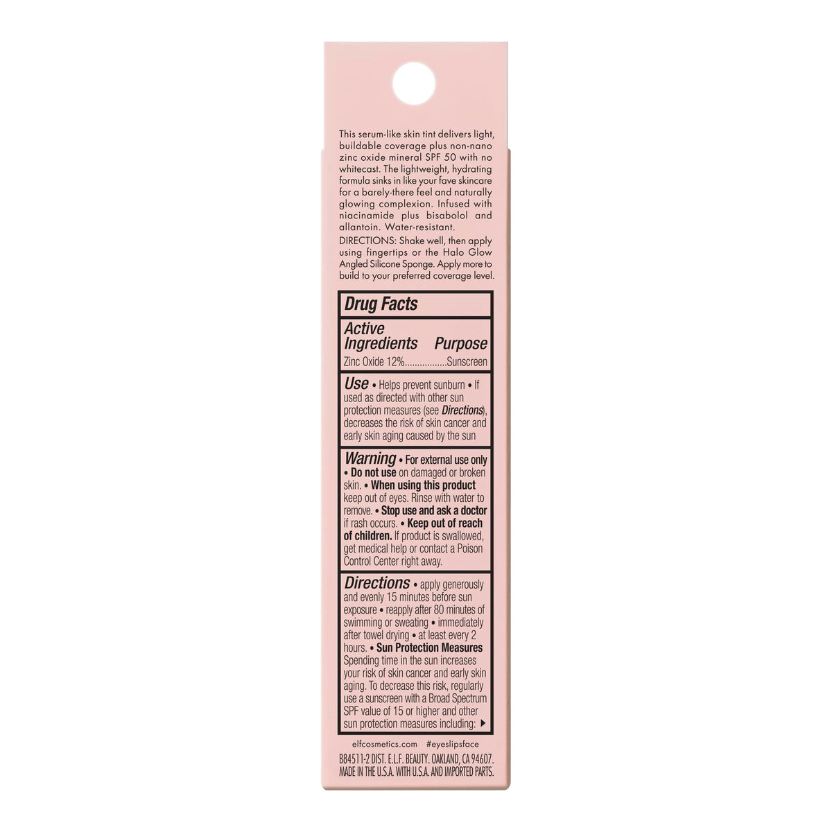 e.l.f. Halo Glow Skin Tint Tinted Moisturiser SPF 50 - 30 ml, 8 Medium Neutral