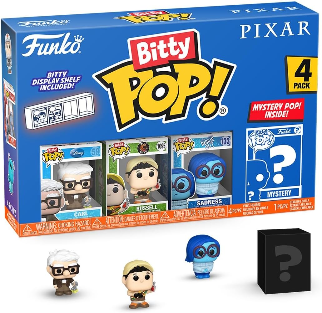 Funko Bitty Pop! Pixar - UP 4PK - Carl, Russell (Dug Days), Dug and A Surprise Vinyl Figure Set