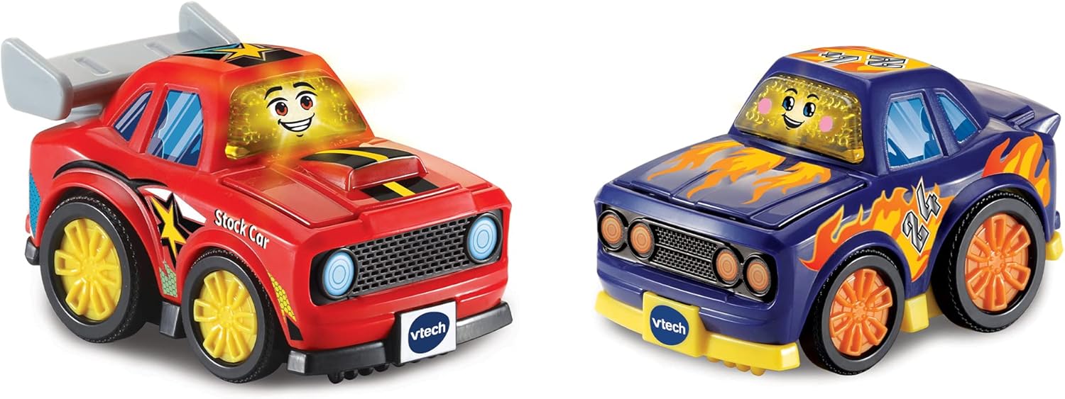 VTech Toot-Toot Drivers 2 Car Racer Pack - Stock Car and Race Car for Toddlers 1-5 Years