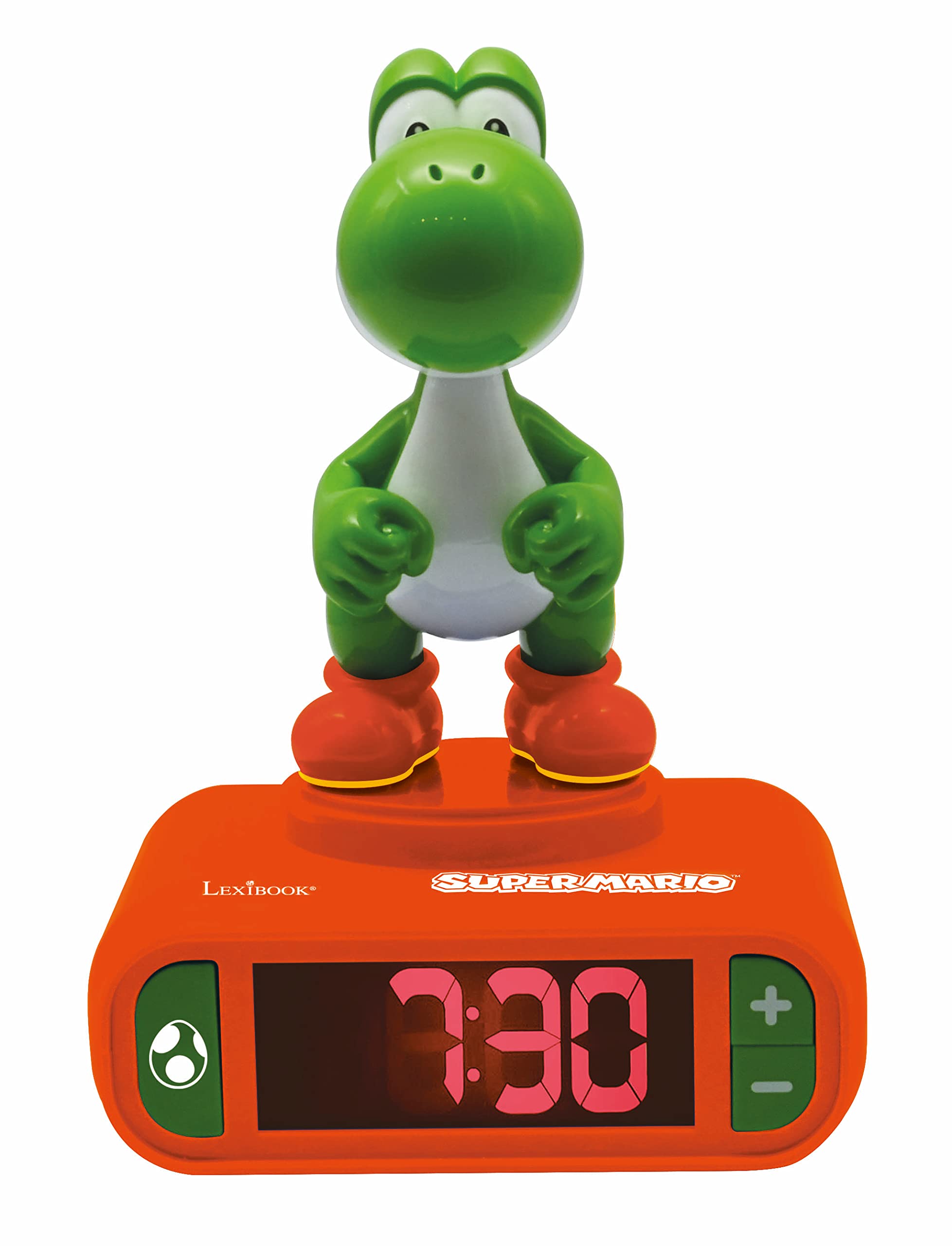 Lexibook Super Mario Yoshi Sound Effects Alarm Clock with Backlit Display & Snooze