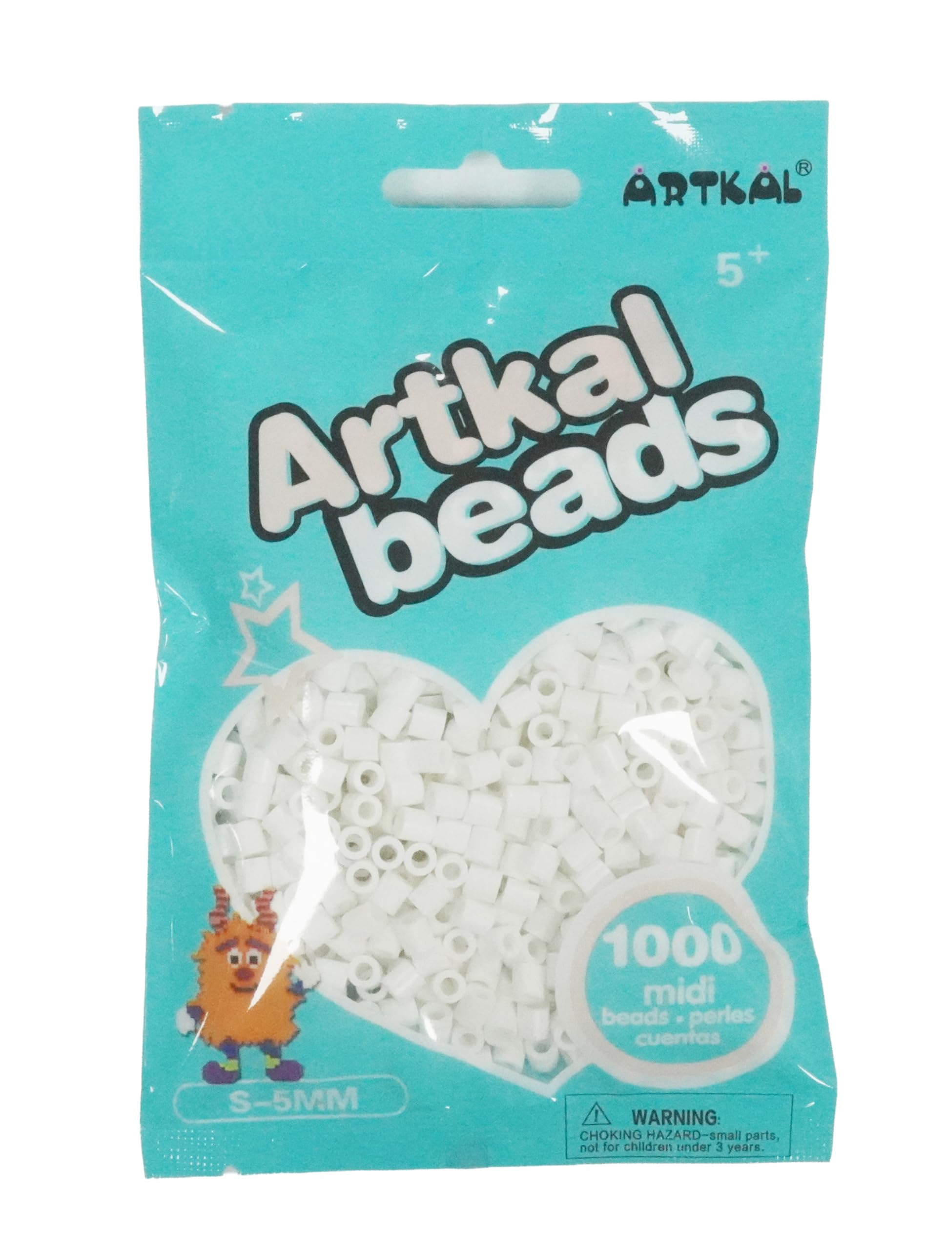 Mouldmaster 5mm Midi Fuse Beads - White | 1000 Beads | Ages 5+ 1