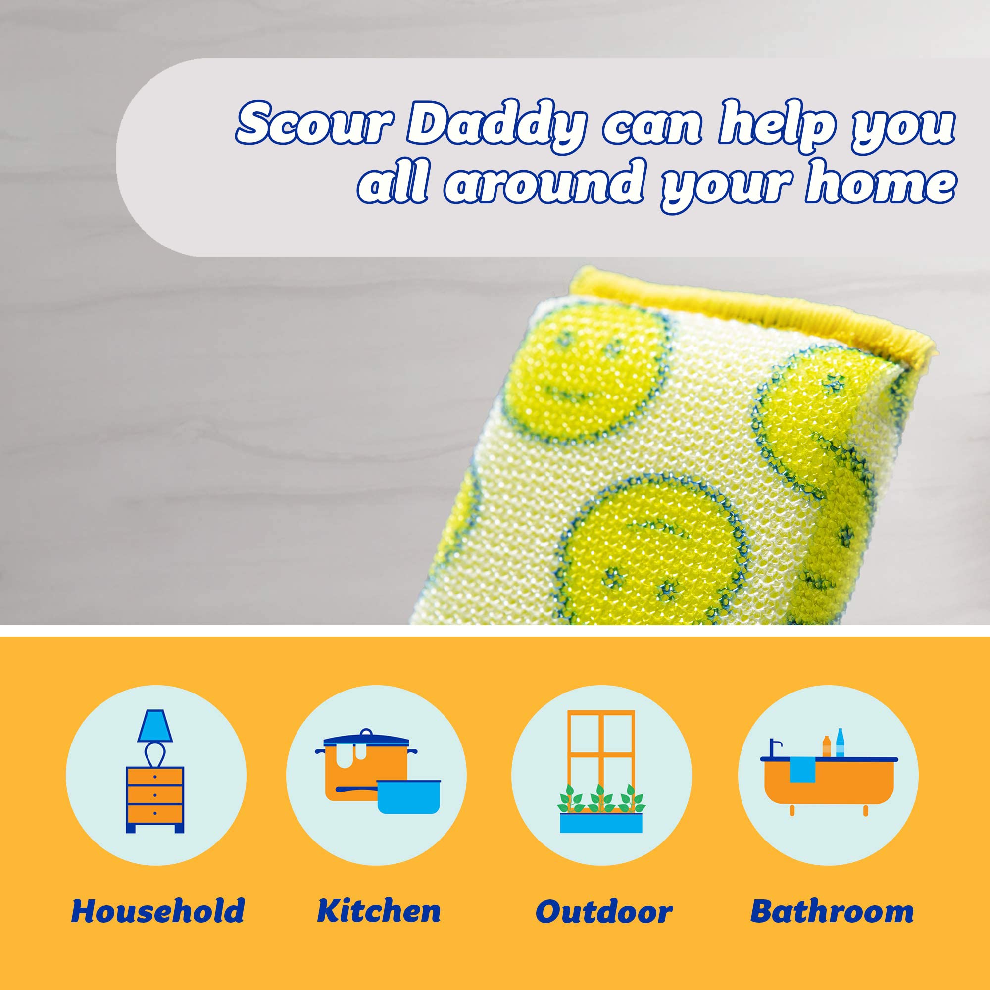 Scrub Daddy Scour Daddy - 3 Count Pack | Scratch-Free Scouring | Heat-Treated Mesh 3