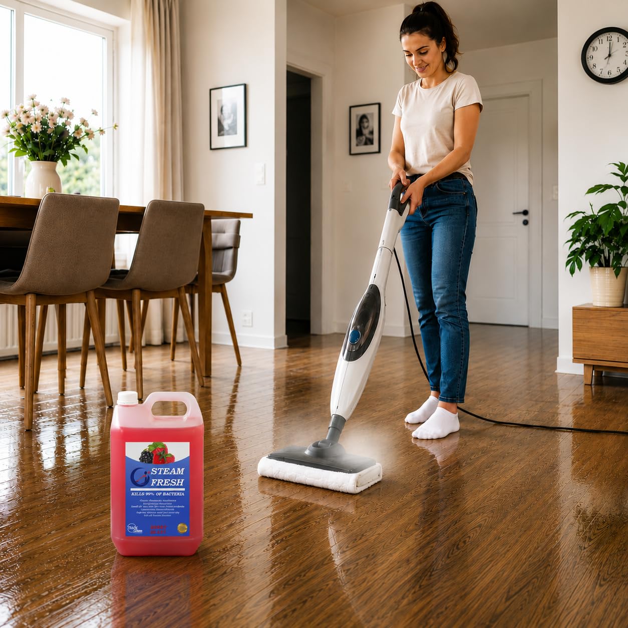 Trade Chemicals Steam Fresh Floor Cleaner Detergent - Enhanced Steam Cleaning, Lemon Scent, 500ml 6