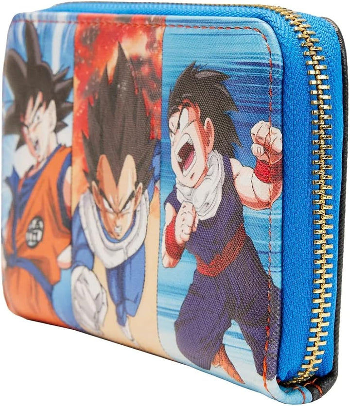 Loungefly Dragon Ball Z Blue Zip Around Purse Trio (Official Licensed Product)