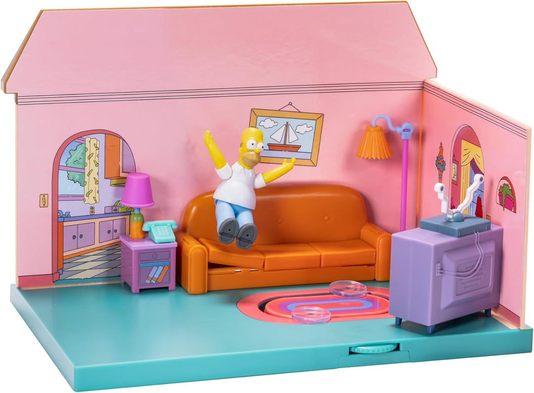 JAKKS Pacific The Simpsons Living Room Diorama Playset - Homer Simpson Collectible Playset (2.5" Scale)