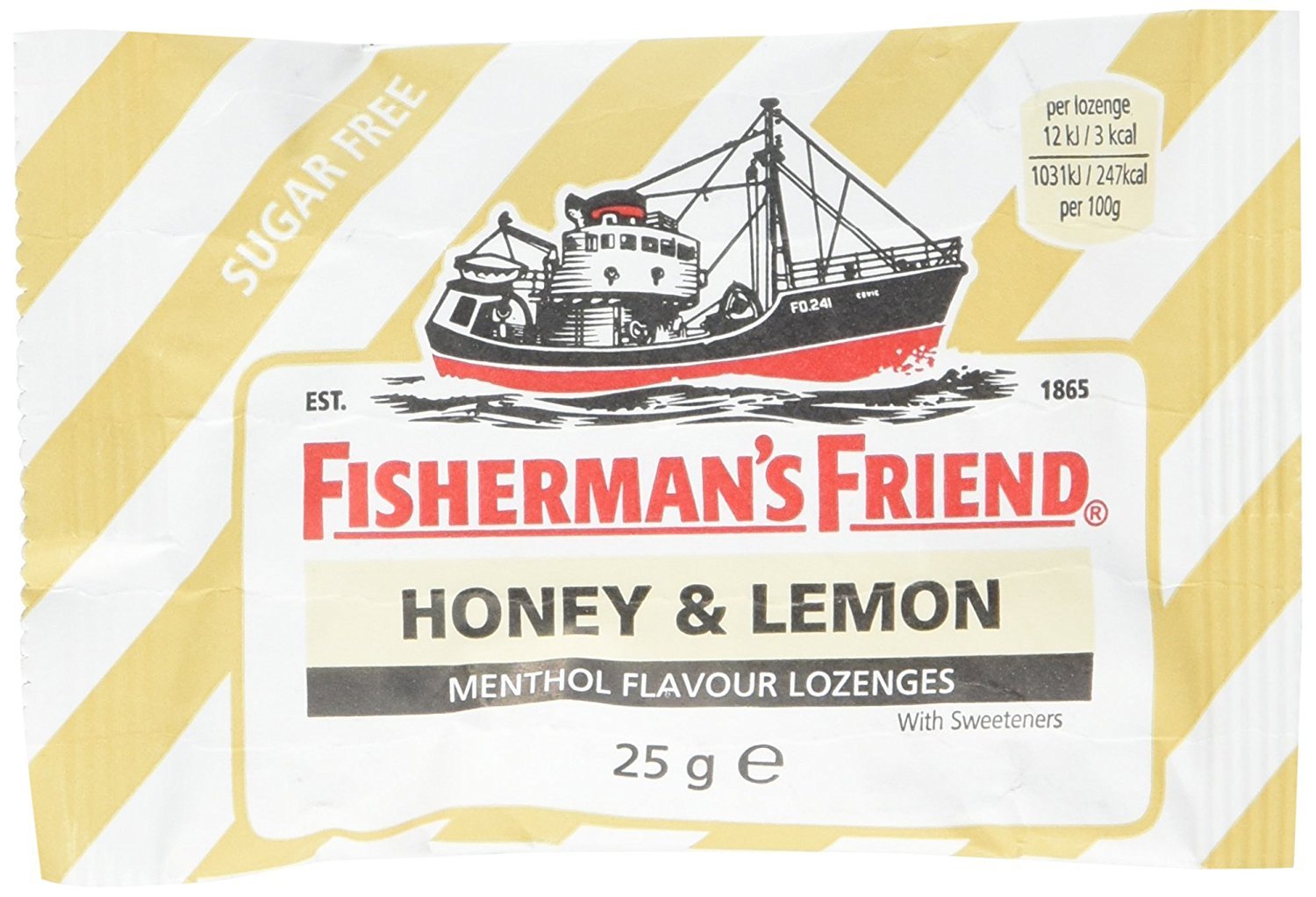 Fisherman's Friend Honey & Lemon Sugar Free Lozenges | Cough Relief | 25g 1
